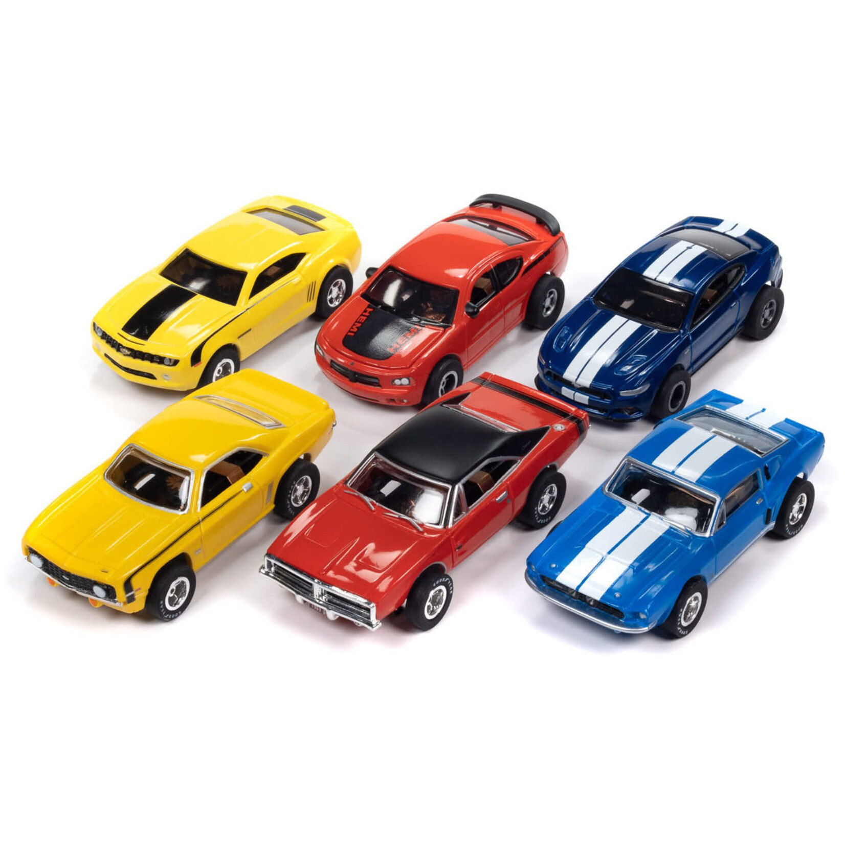 Auto World RDZSC384 Auto World (Assorted Case 12pcs) Yesterday & Today X-Traction Slot Cars