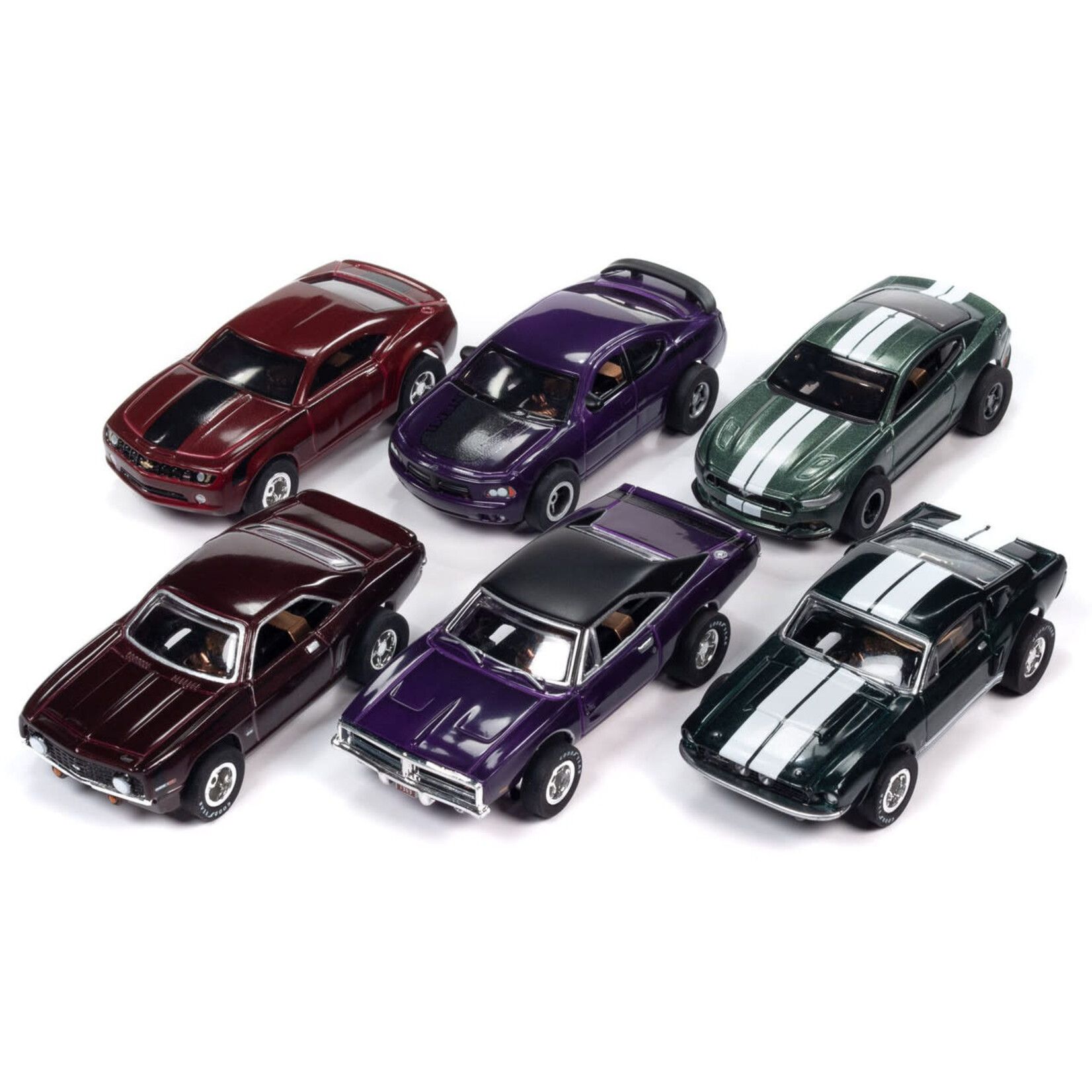 Auto World RDZSC384 Auto World (Assorted Case 12pcs) Yesterday & Today X-Traction Slot Cars