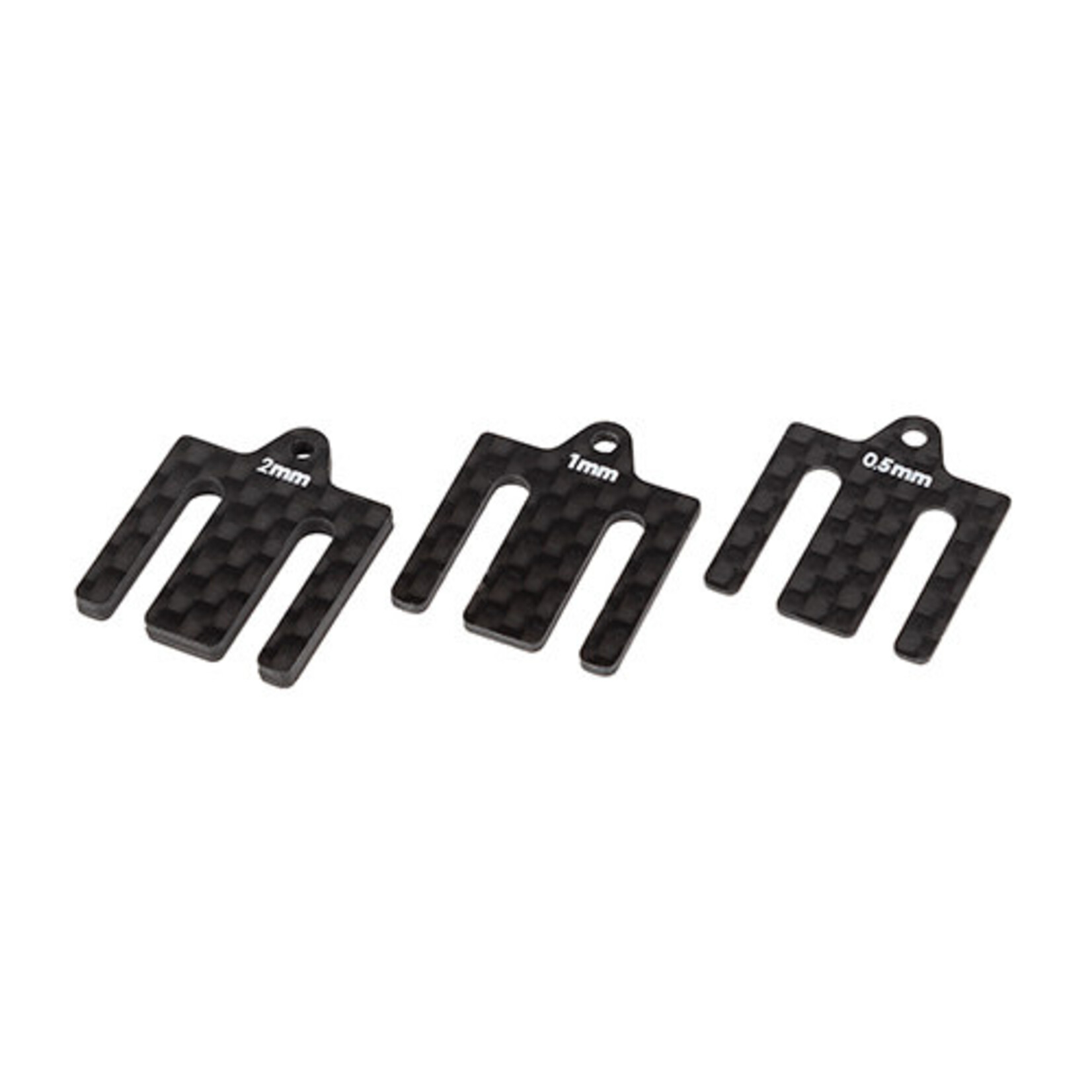 Team Associated ASC92438 Team Associated RC10B7 Factory Team Carbon Fiber Front Bulkhead Shims (3) (0.5/1.0/2.0mm)