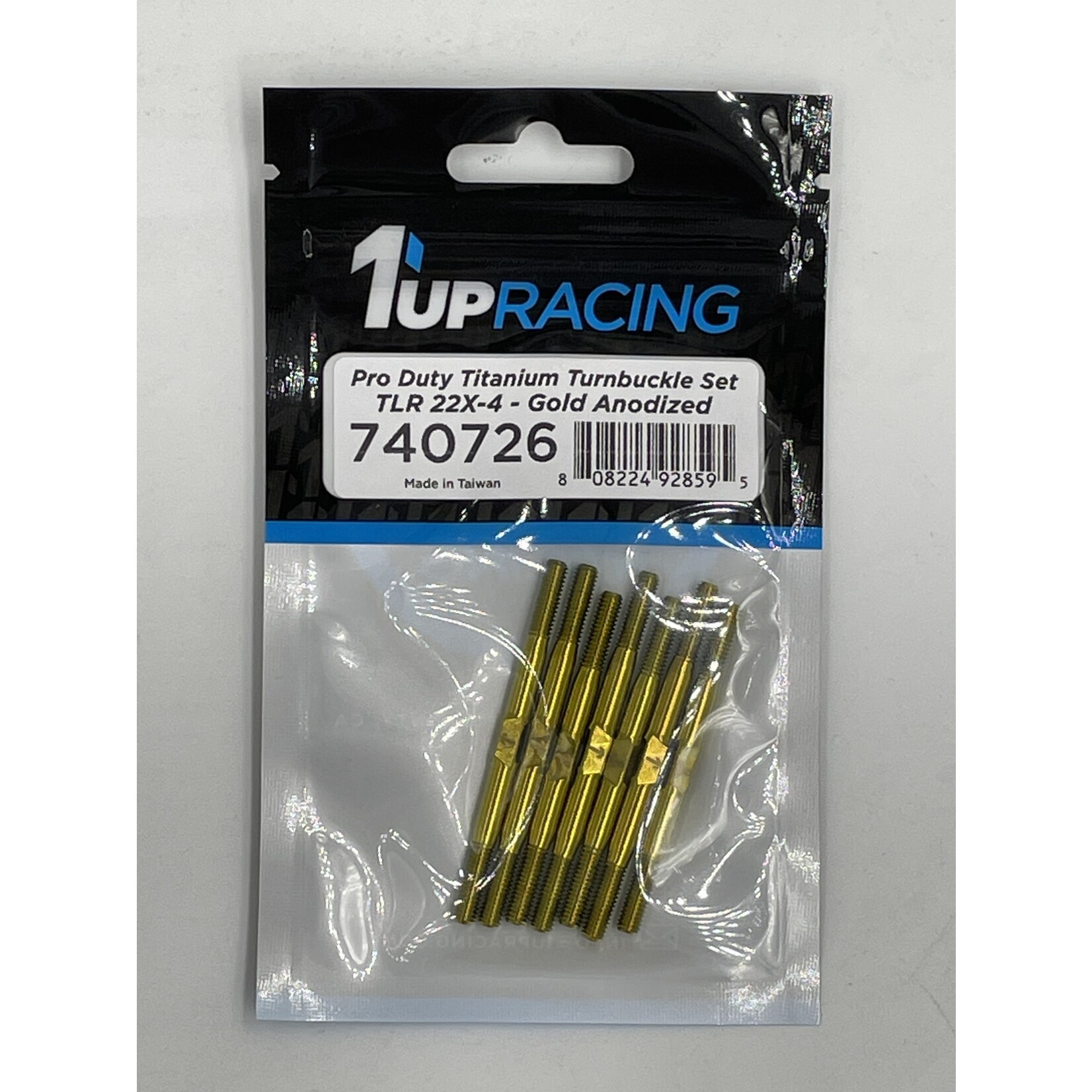 1UP 1UP740726 1up Racing Pro Duty Titanium Turnbuckles - TLR 22X-4 Gold
