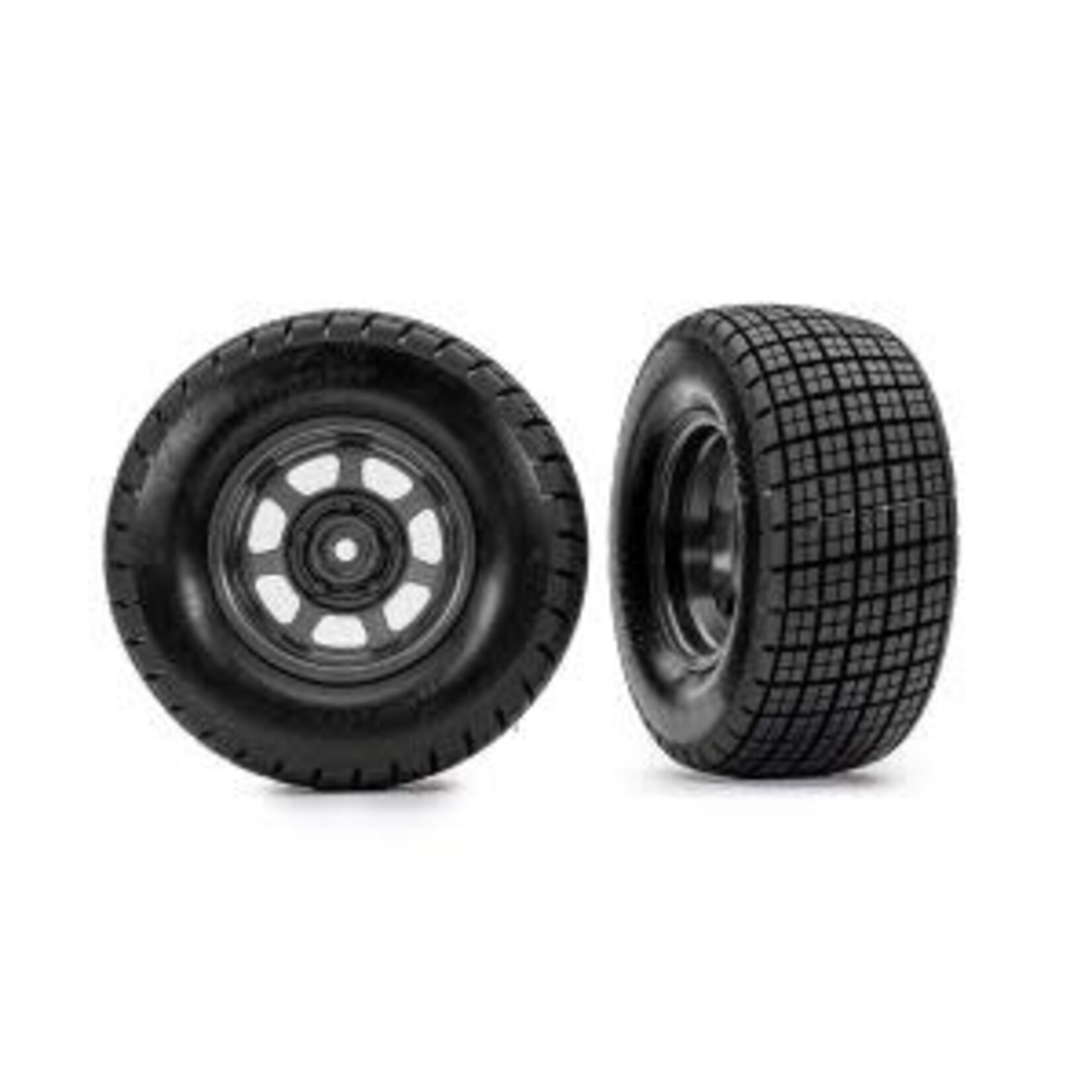 TRA10473 Traxxas Tires & wheels, assembled, glued (dirt oval, graphite