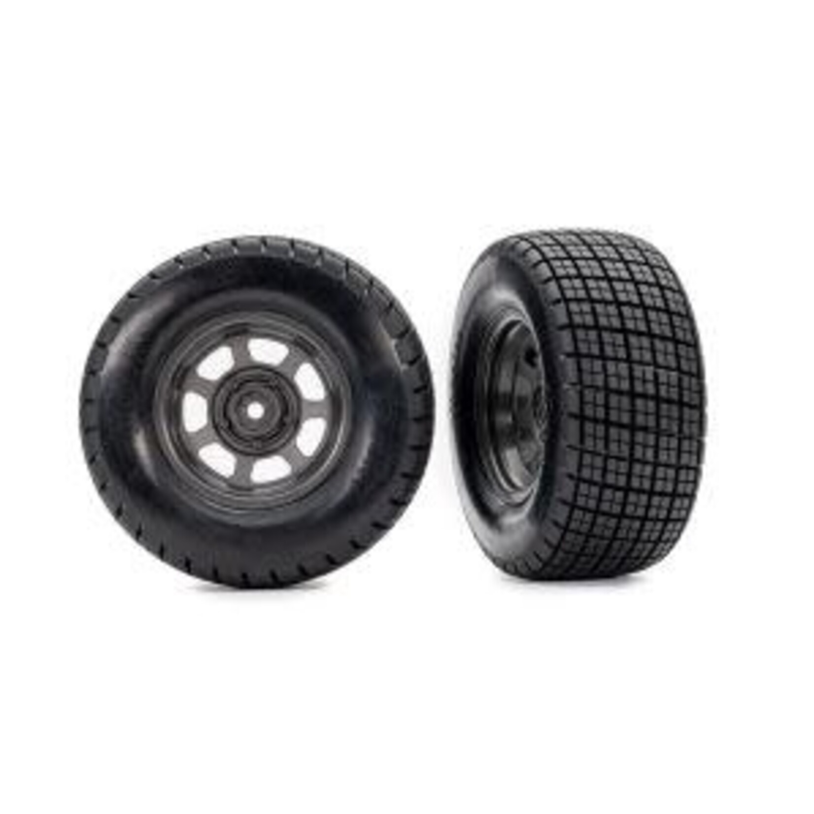 TRA10474 Traxxas Tires & wheels, assembled, glued (dirt oval, graphite