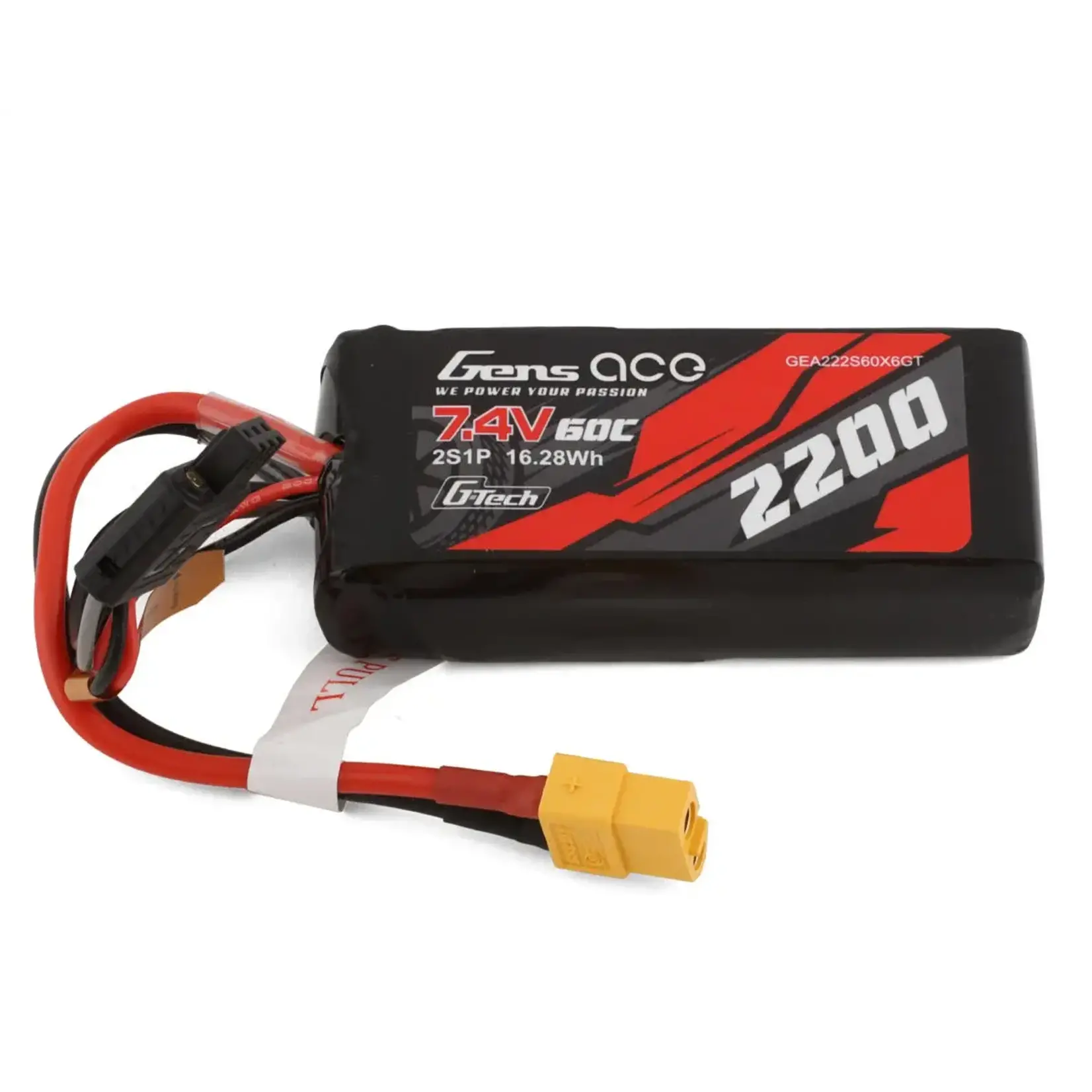 Gens Ace GEA222S60X6GT Gens Ace 2S G-Tech Smart LiPo Battery 60C (7.4V/2200mAh) w/XT-60 Connector