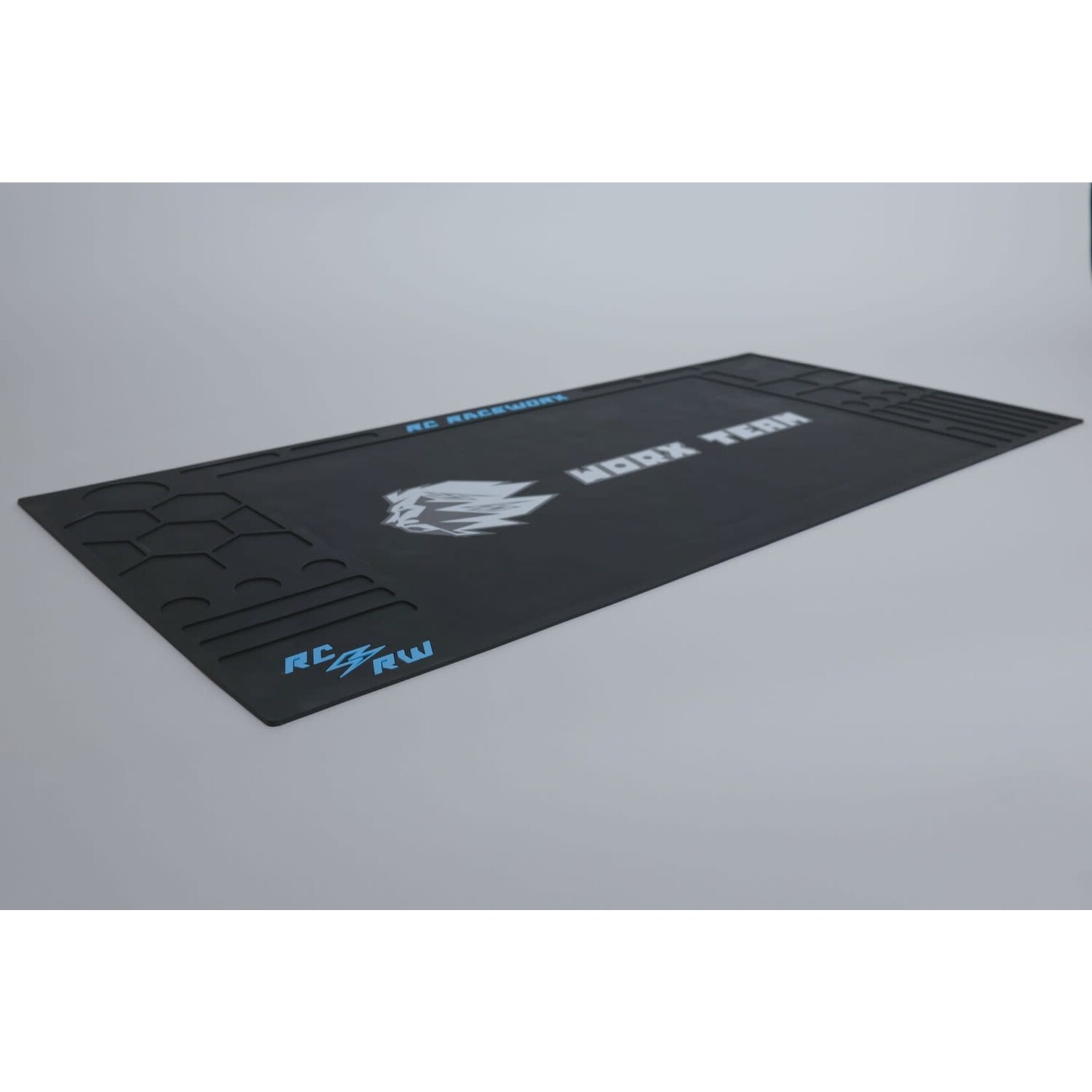 RC Raceworx M82348-049 RC Raceworx Flight Deck Pit Mat 23x48 - Black/Blue Team Edition