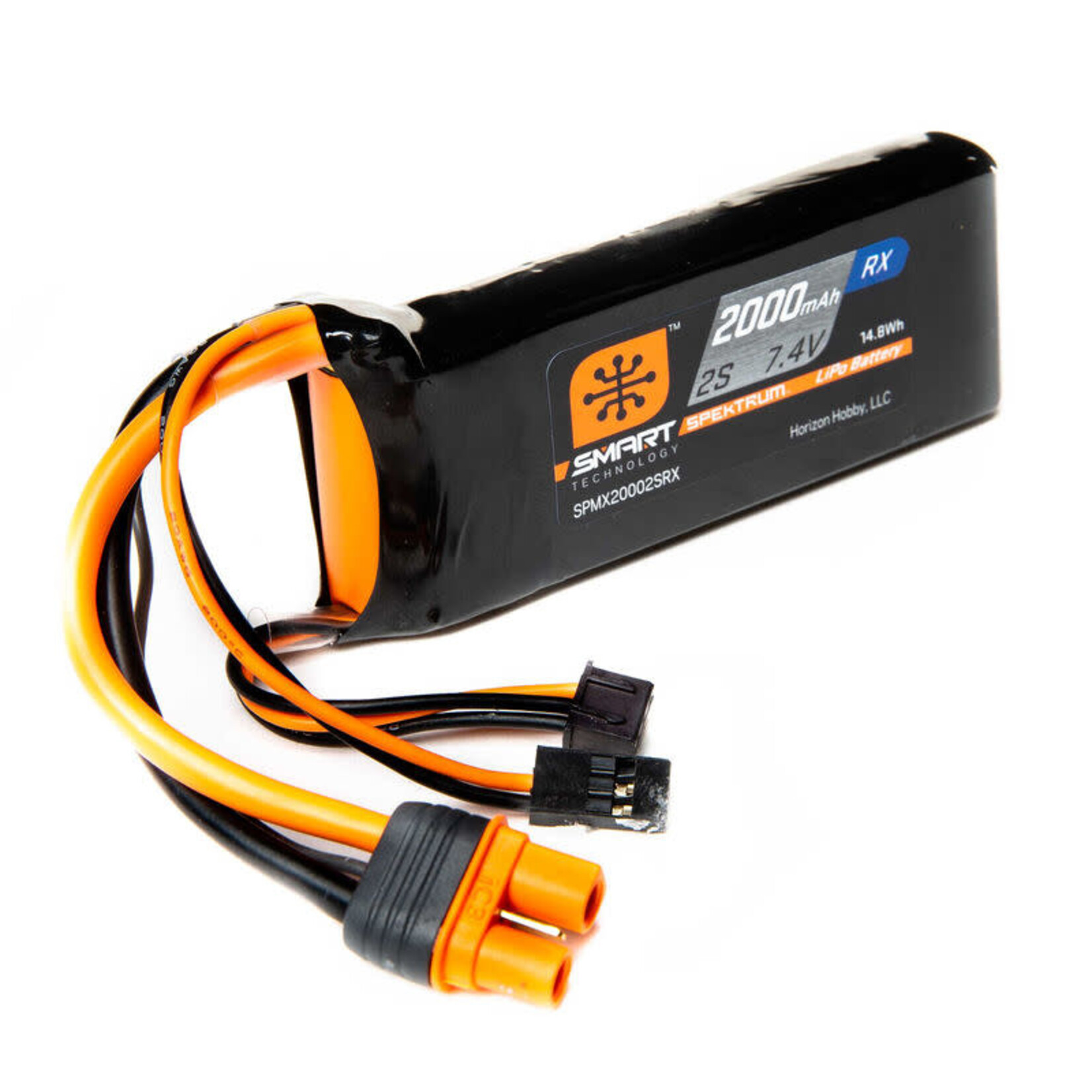 Spektrum SPMX20002SRX Spektrum 2000mAh 2S 7.4V Smart LiPo Receiver Battery; IC3