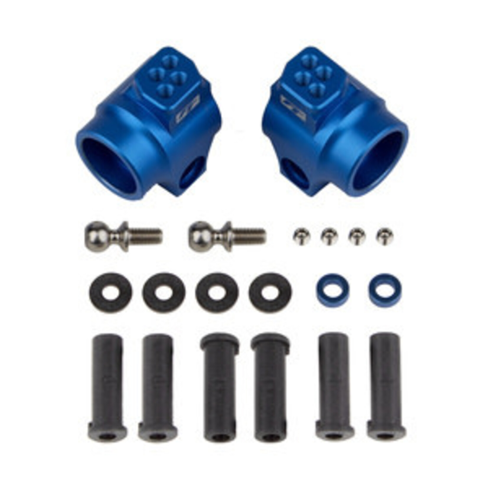 Team Associated **ASC72011 Team Associated DR10/SR10 Factory Team Aluminum Rear Hub Set (Blue) (2)**