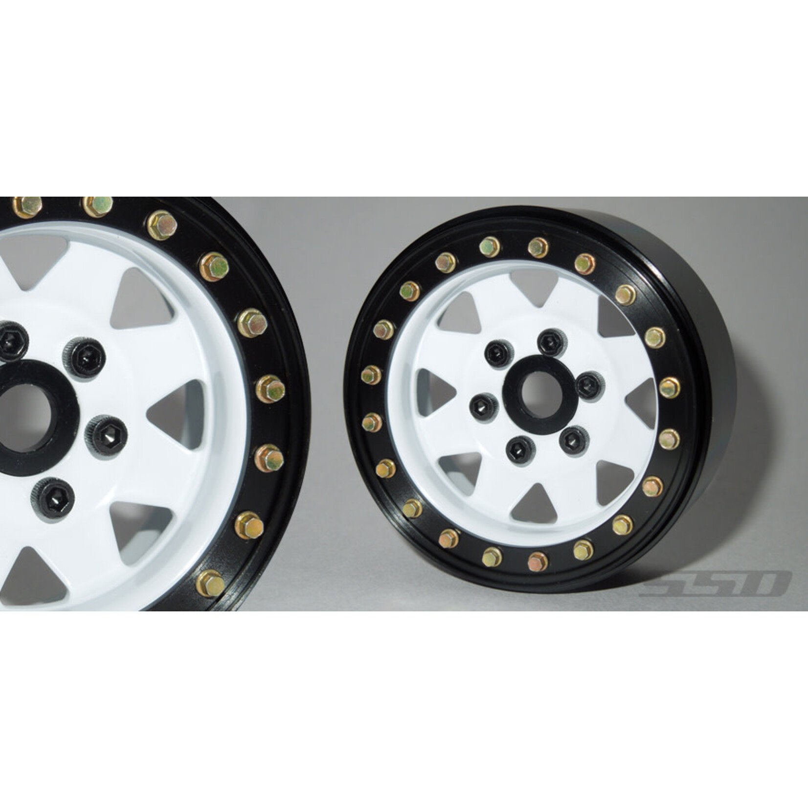 SSD SSD00251 SSD 1.9" Steel 8 Spoke Beadlock Wheels (White) (2)