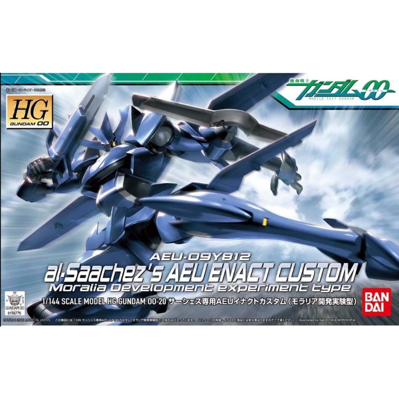 Bandai BAN2050156 Bandai 1/144 HG Gundam 00 AEU-09Y812 al-Saachez's AEU ENACT Custom Moralia