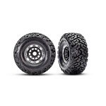 Traxxas TRA10272-BLK Traxxas Maxx Slash Black & Satin Wheels w/ Maxx SC Belted Tires (2)