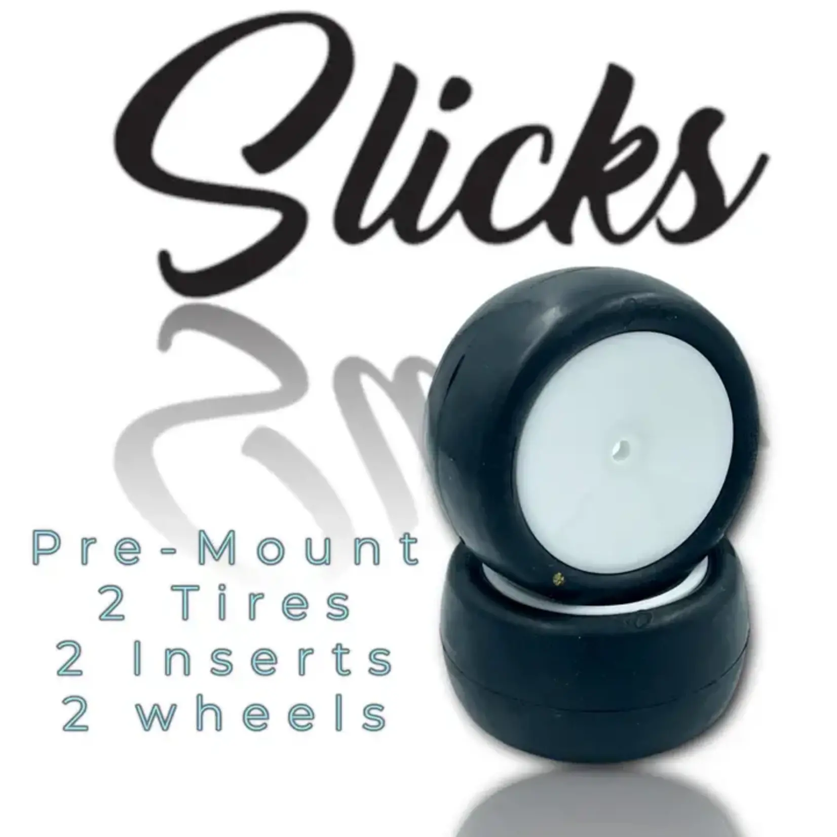 ProMotion RC PMO4010-R-W Promotion Slick 2.2'' Rear Tires Pre-Mount White