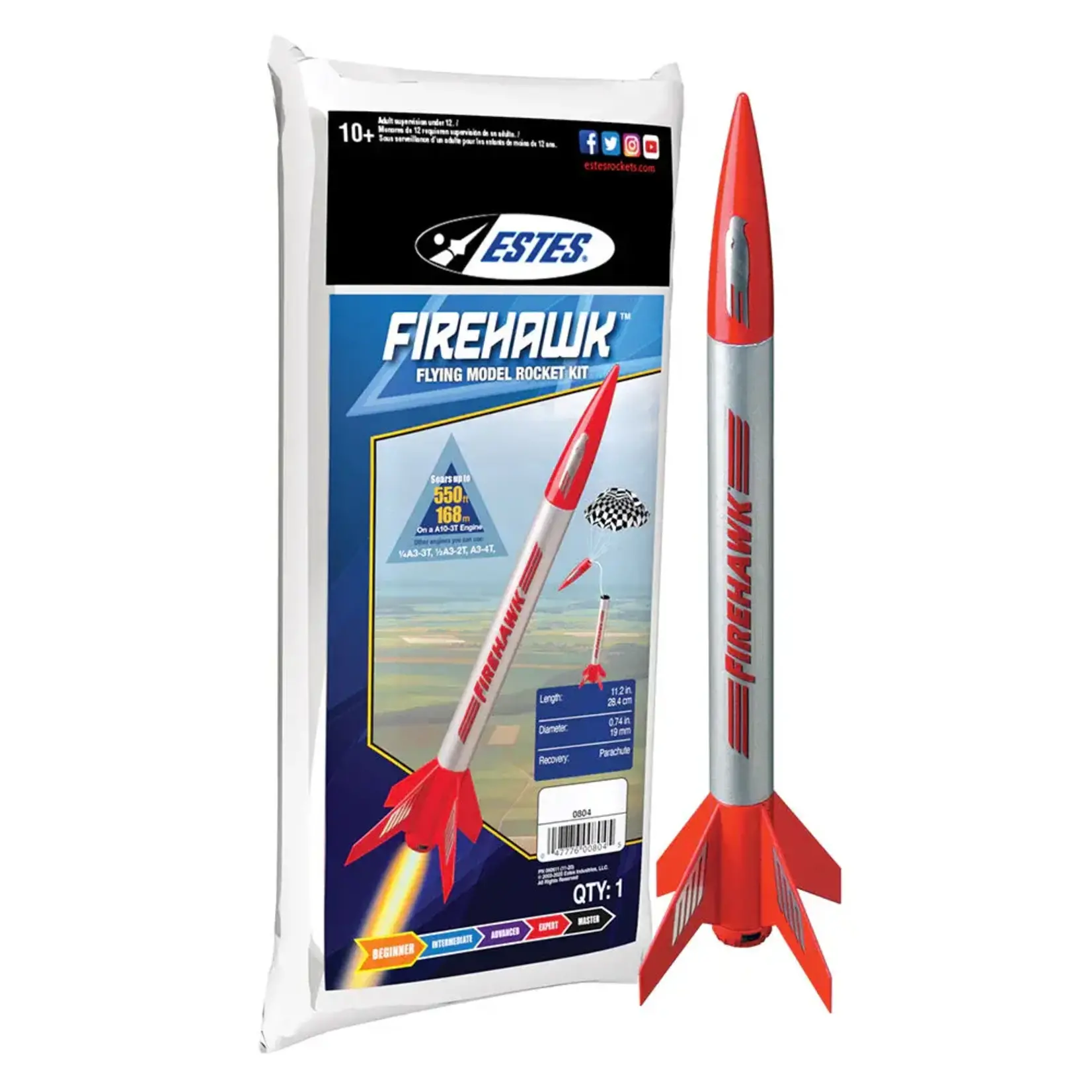 Estes EST0804 Estes Firehawk Mini Rocket Kit E2X Easy-to-Assemble