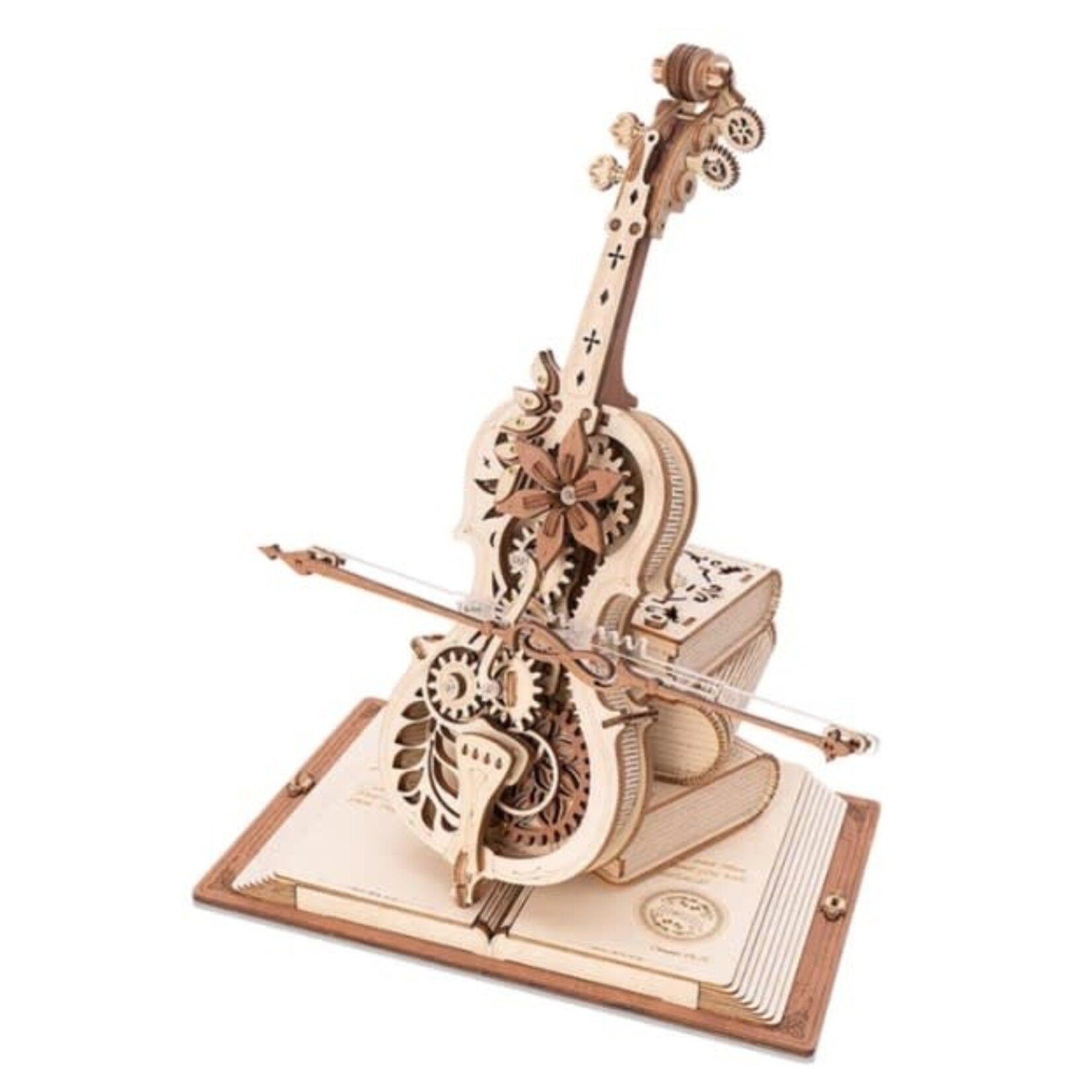 Robotime ROEAMK63 Robotime ROKR Magic Cello Mechanical Music Box 3D Wooden Puzzle