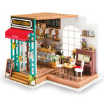 Robotime ROEDG109 Robotime Rolife Simon's Coffee Shop 3D Wooden DIY Miniature Dollhouse Kit