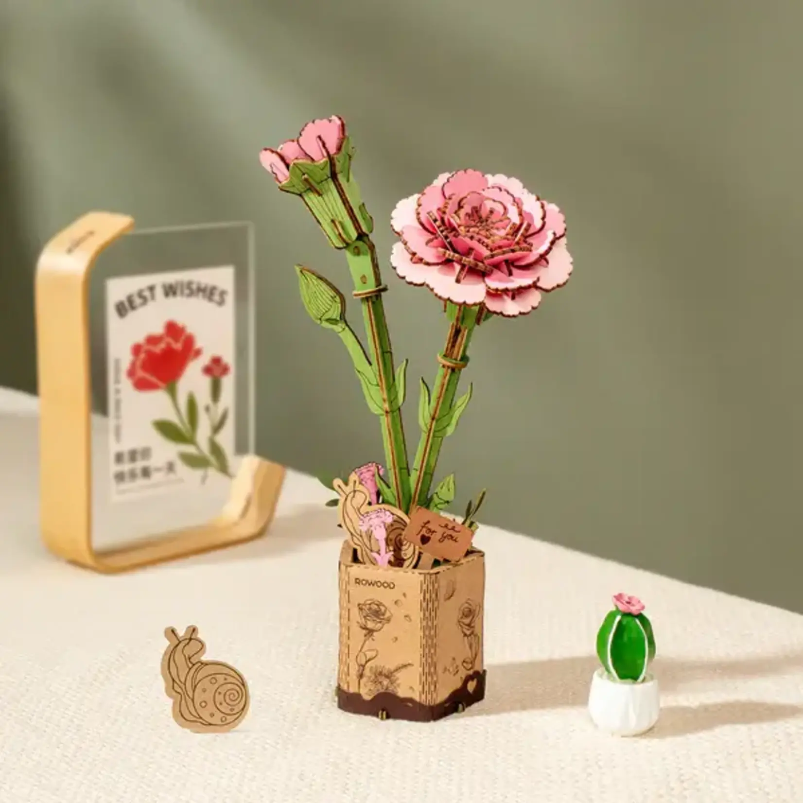 Robotime ROETW051 Robotime ROWOOD Pink Carnation