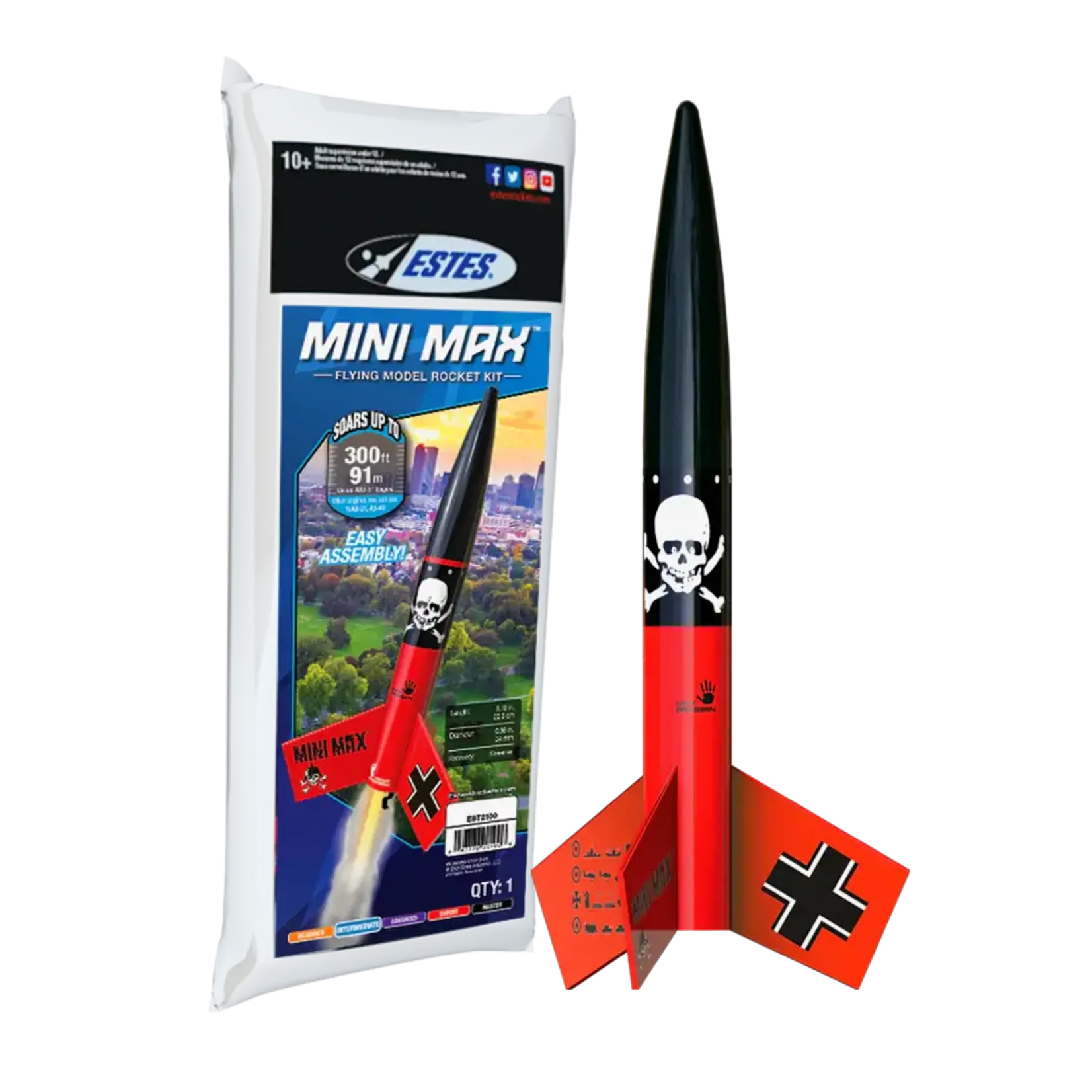 Estes EST2100 Estes Mini Der Red Max Flying Model Rocket Kit