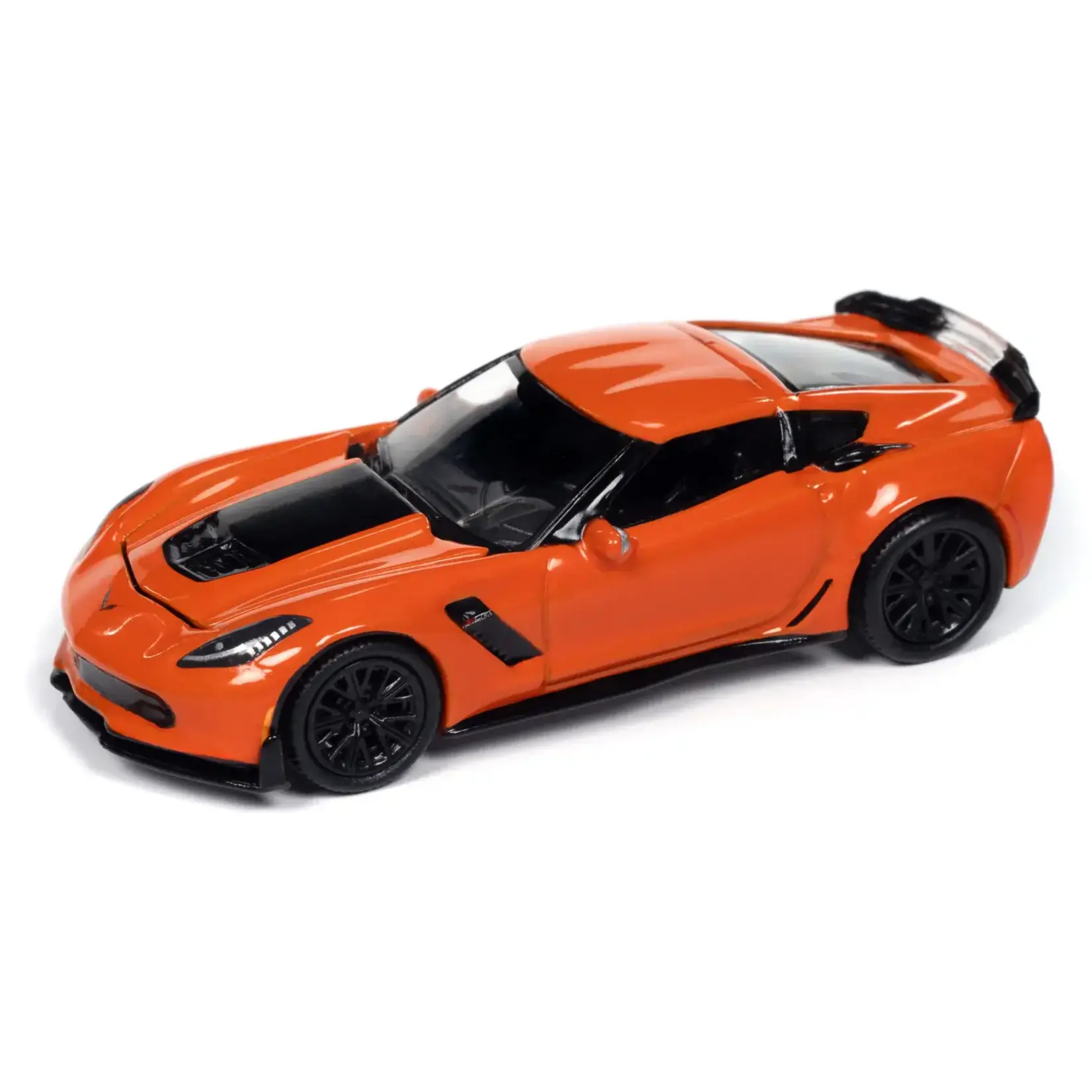 Auto World AWSP165A Auto World 2019 Chevrolet Corvette Z06 (Sebring Orange w/ Gloss Black Hood Center) 1:64 Diecast