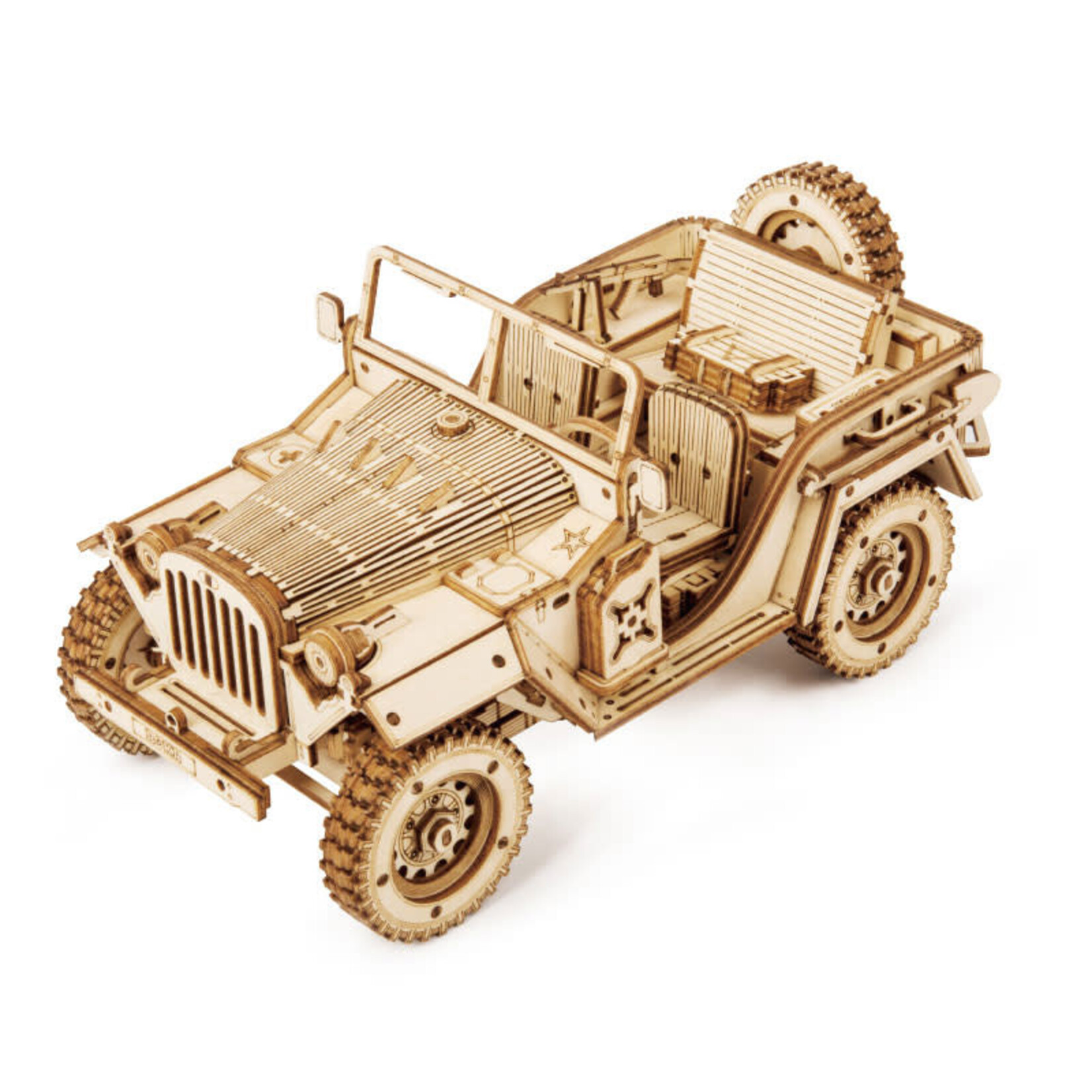 Robotime ROEMC701 Robotime Scale Model Vehicles; Army 4x4 Field Car