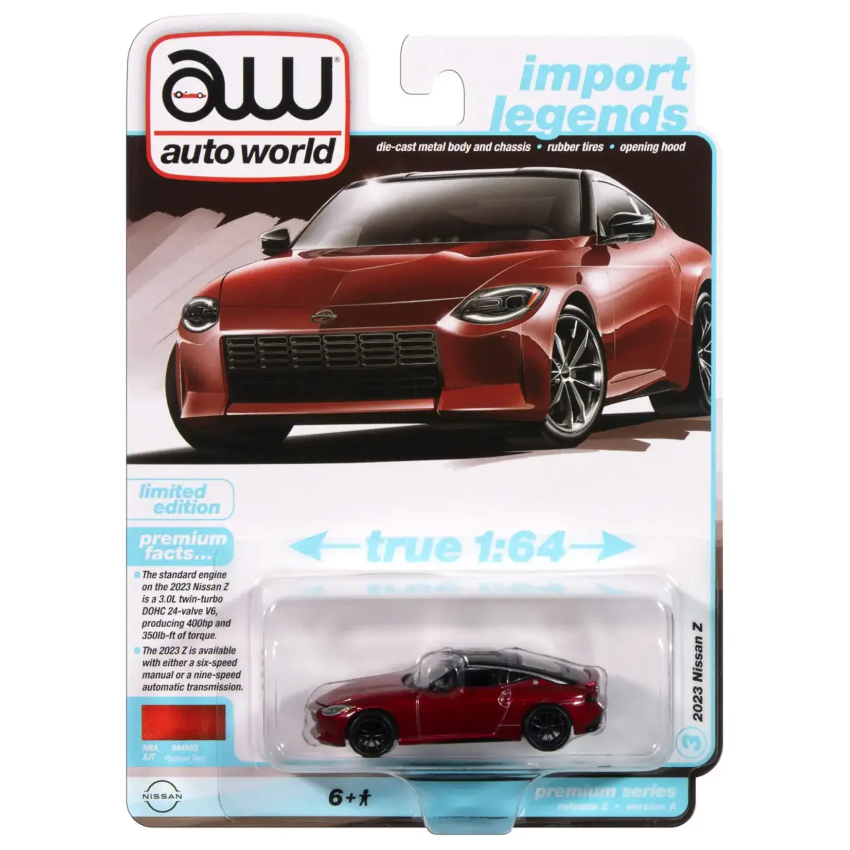 Auto World AWSP168A Auto World 2023 Nissan Z (Passion Red Tri-Coat w/Black Roof) 1:64 Diecast