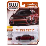 Auto World AWSP172B Auto World 2021 Dodge Charger SRT Hellcat Redeye (Octane Red w/Flat Black Top/Hood) 1:64 Diecast