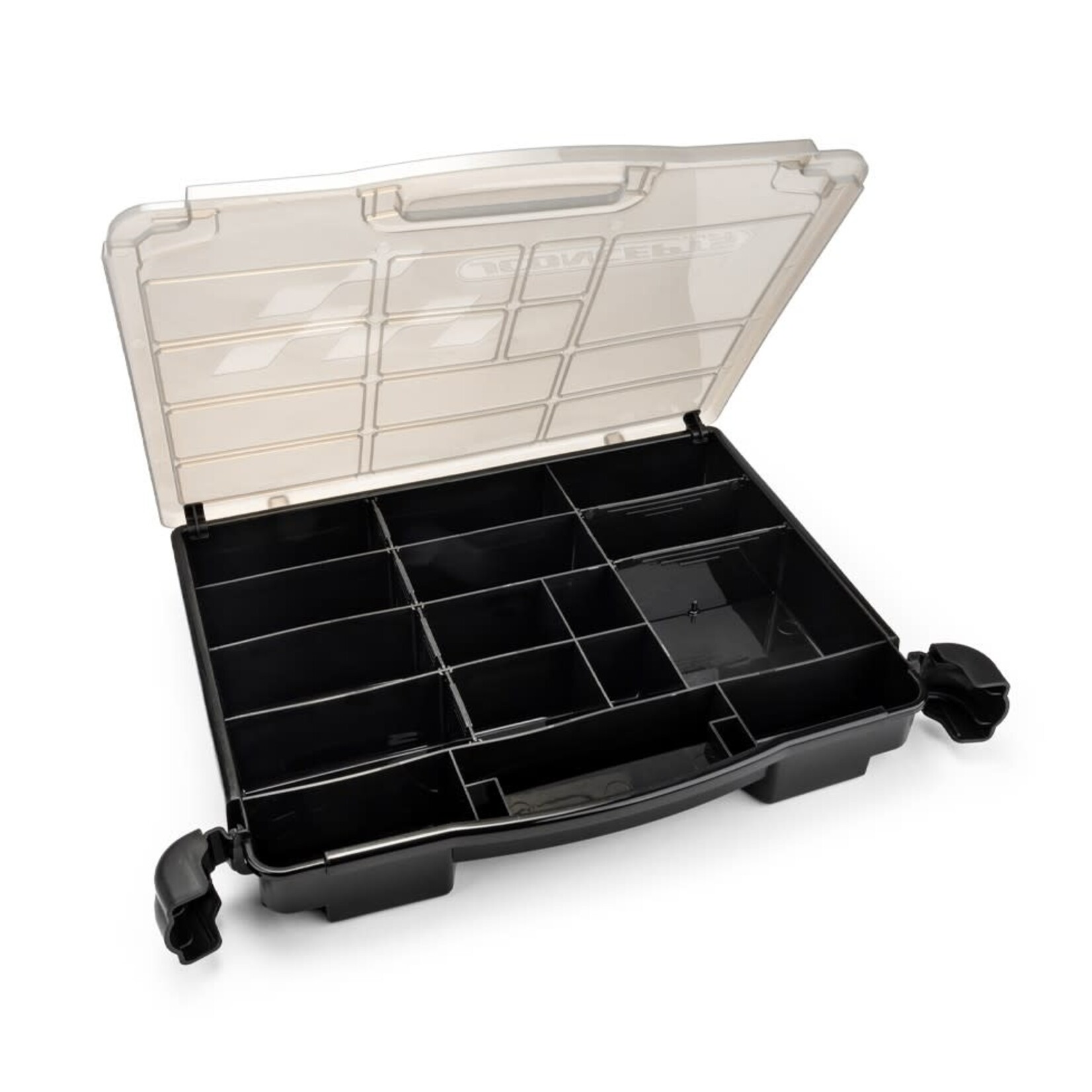 JConcepts JCO5128-28 JConcepts Parts Storage Box (Black/Smoke Grey) (14.5x11x2.37")