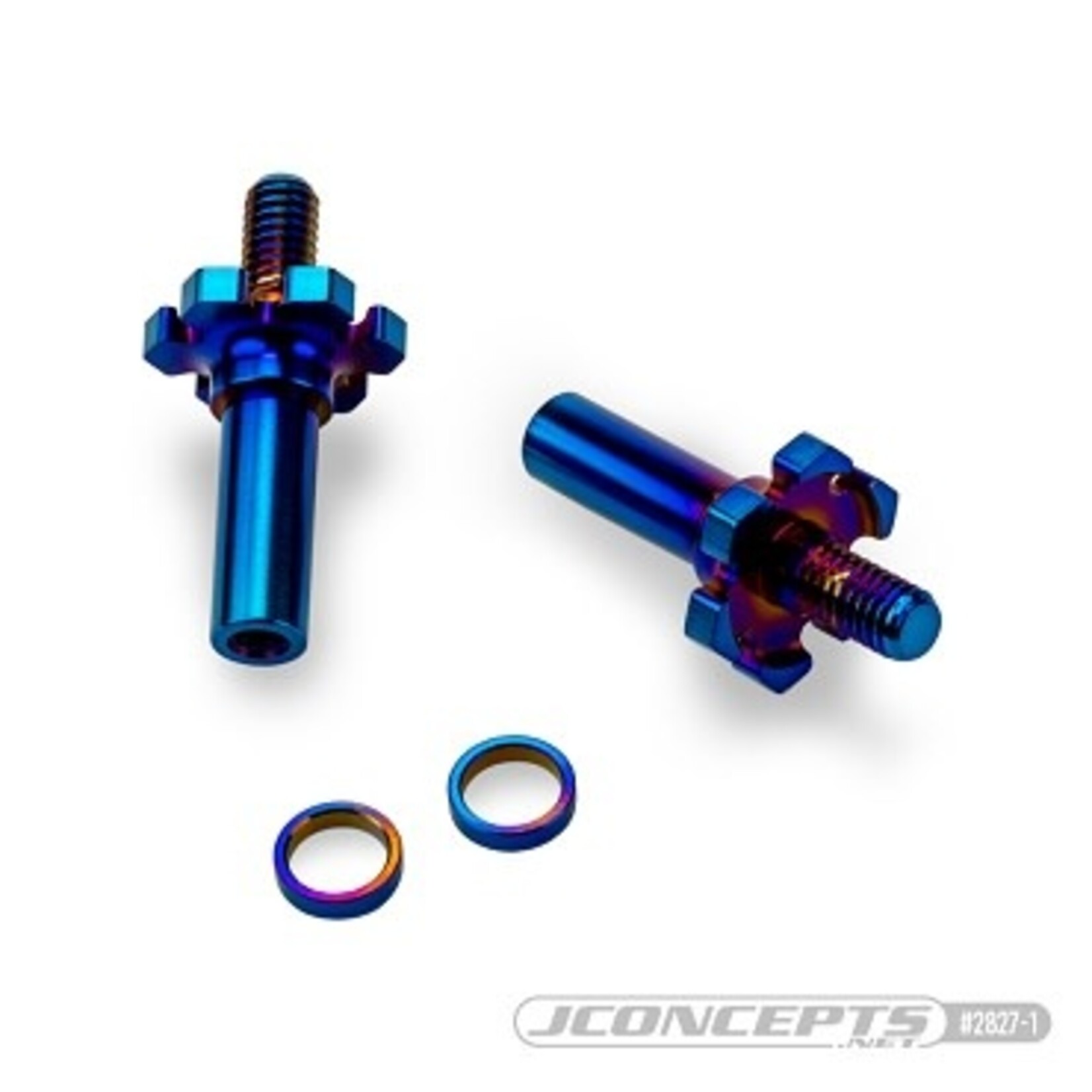 JConcepts JCO2827-1 JConcepts Adjustable RC10B7 | RC10B7D Titanium Front Axle Blue
