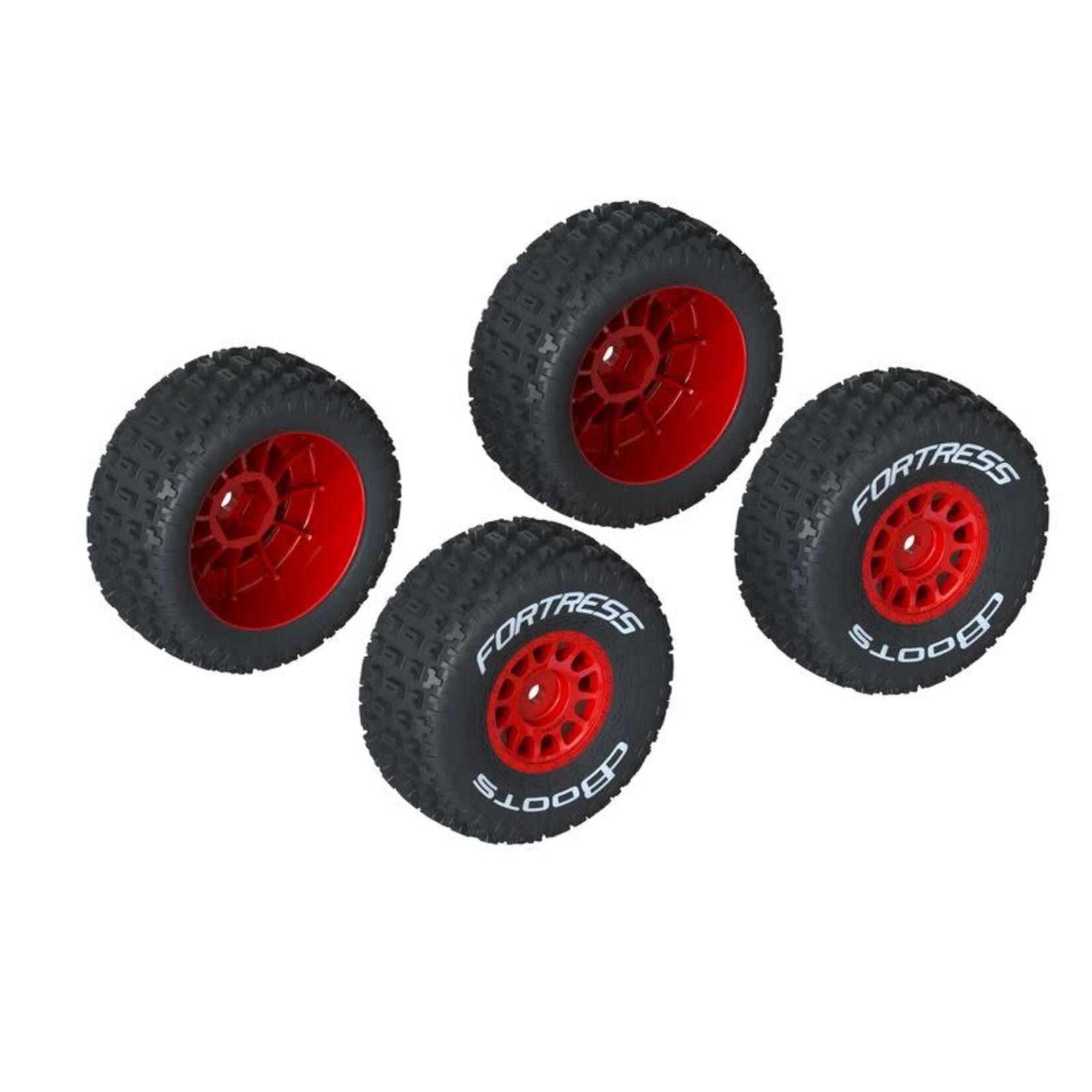 Arrma ARA550116 Arrma dBoots 'FORTRESS' Tire Set Glued (Red) (2 Pairs)