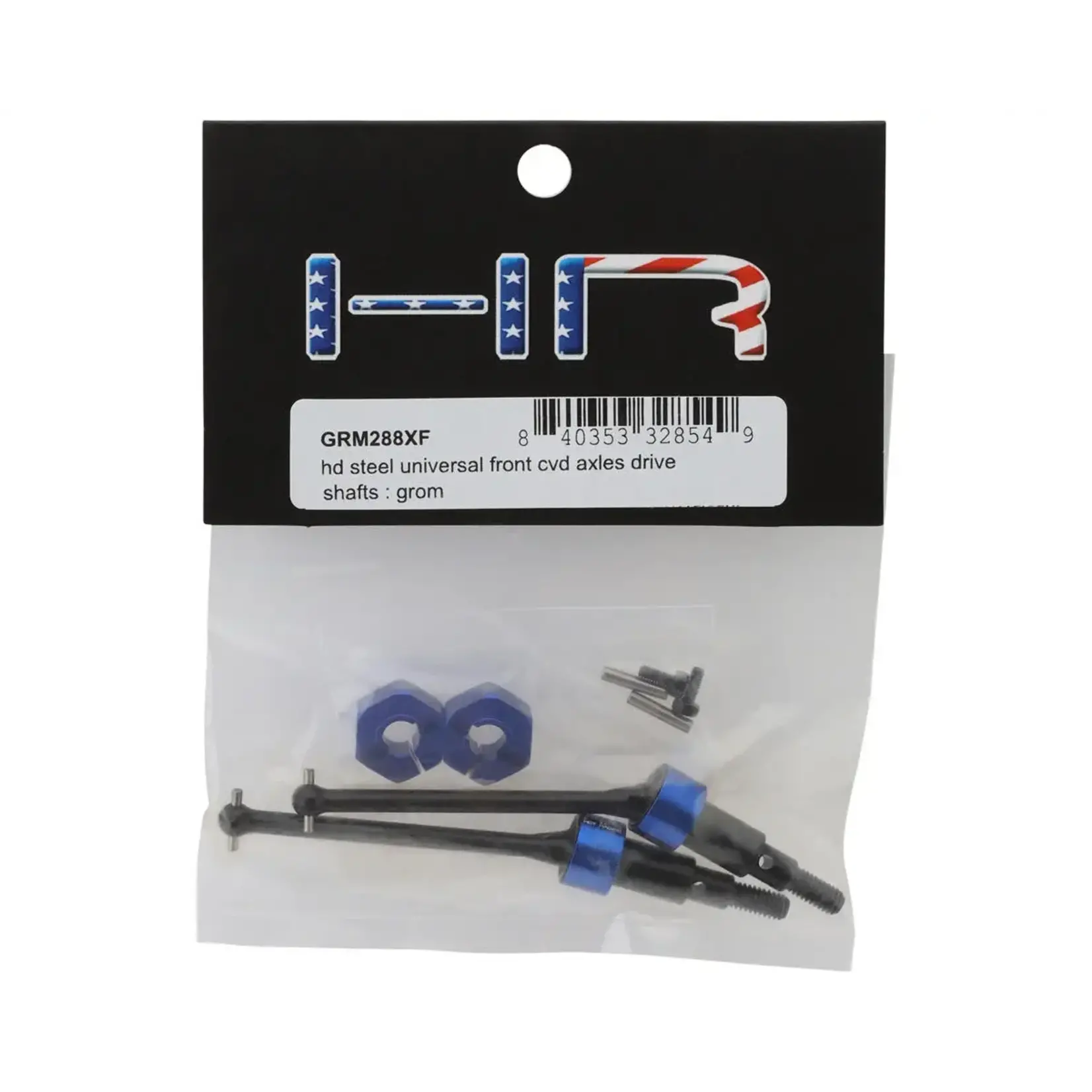 Hot Racing HRAGRM288XF Hot Racing Arrma Grom HD Steel Front Drive Shaft Set (Blue) (2) (48mm)