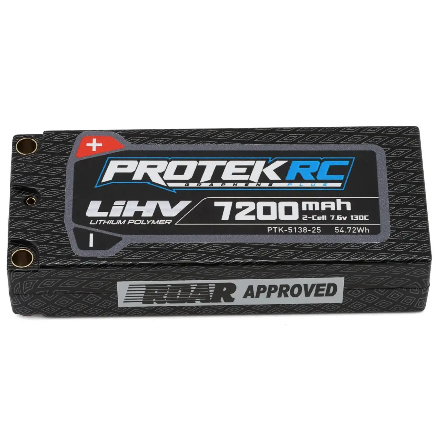 ProTek RC PTK-5138-25 ProTek RC 2S 130C Low IR Si-Graphene+ HV Mid-Sized LiPo Battery (7.6V/7200mAh) w/5mm Connectors (ROAR Approved) (113mm Length)