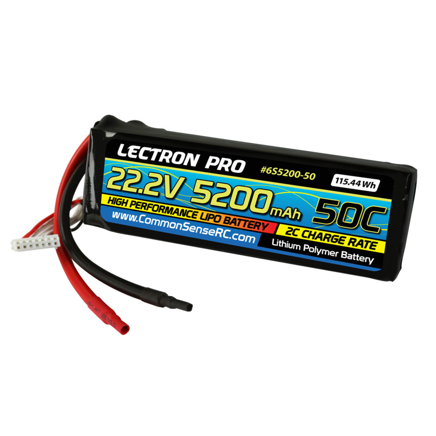 Lectron Pro 6S5200-505 Lectron Pro 22.2V 5200mAh 50C Lipo Battery EC5