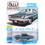 Auto World AWSP174B Auto World 1964 Ford Galaxie 500XL (Dynasty Green w/Black Roof) 1:64 Diecast