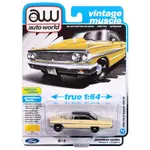 Auto World AWSP174A Auto World 1964 Ford Galaxie 500XL (Sunshine Yellow w/Black Roof) 1:64 Diecast