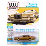 Auto World AWSP175B Auto World 1979 Lincoln Continental Lowrider (Gold Metallic w/Lowrider Graphics) 1:64 Diecast