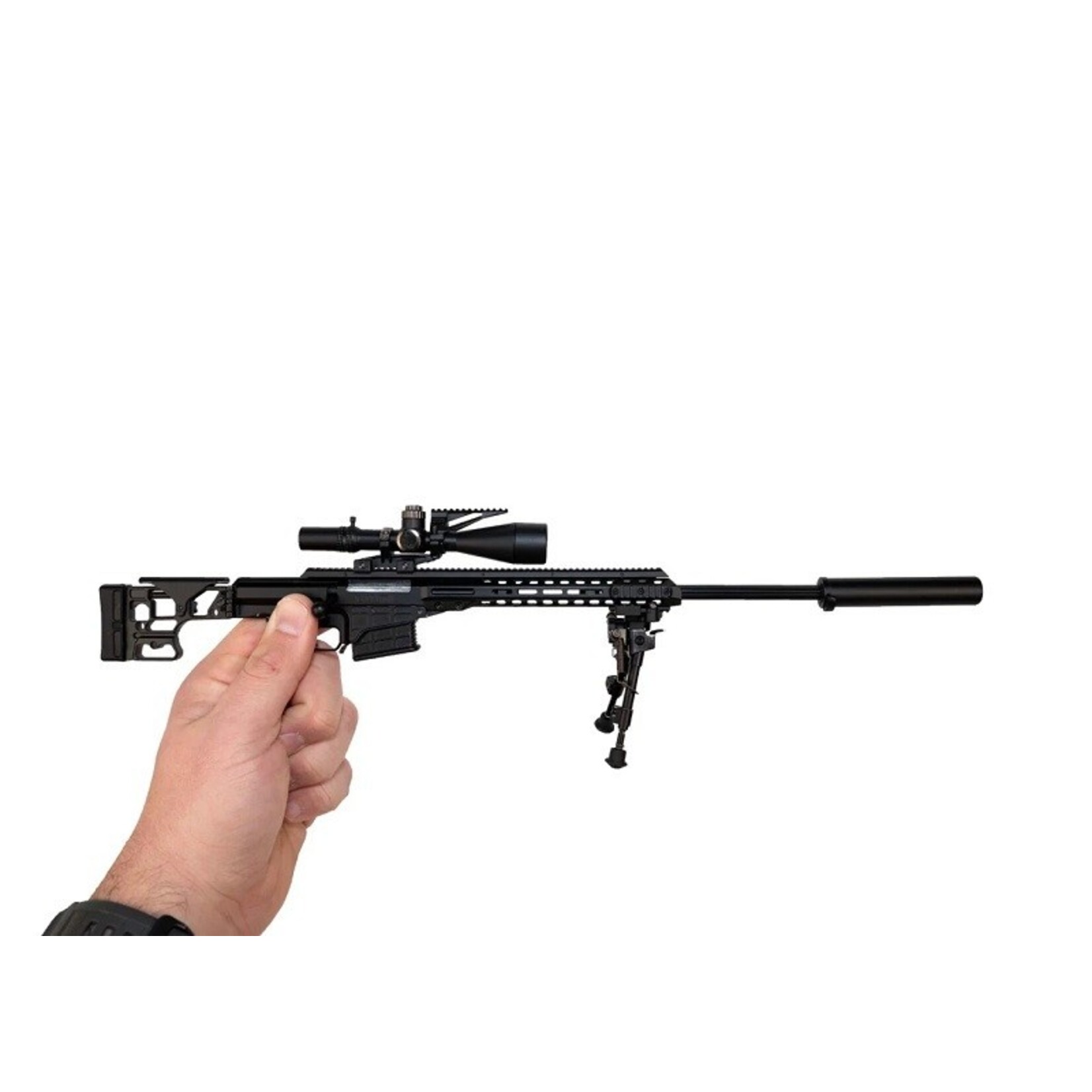 GoatGuns GOAMK22-BLACK GoatGuns 1/4 Scale Die Cast Barrett MRAD MK22 Model, Black