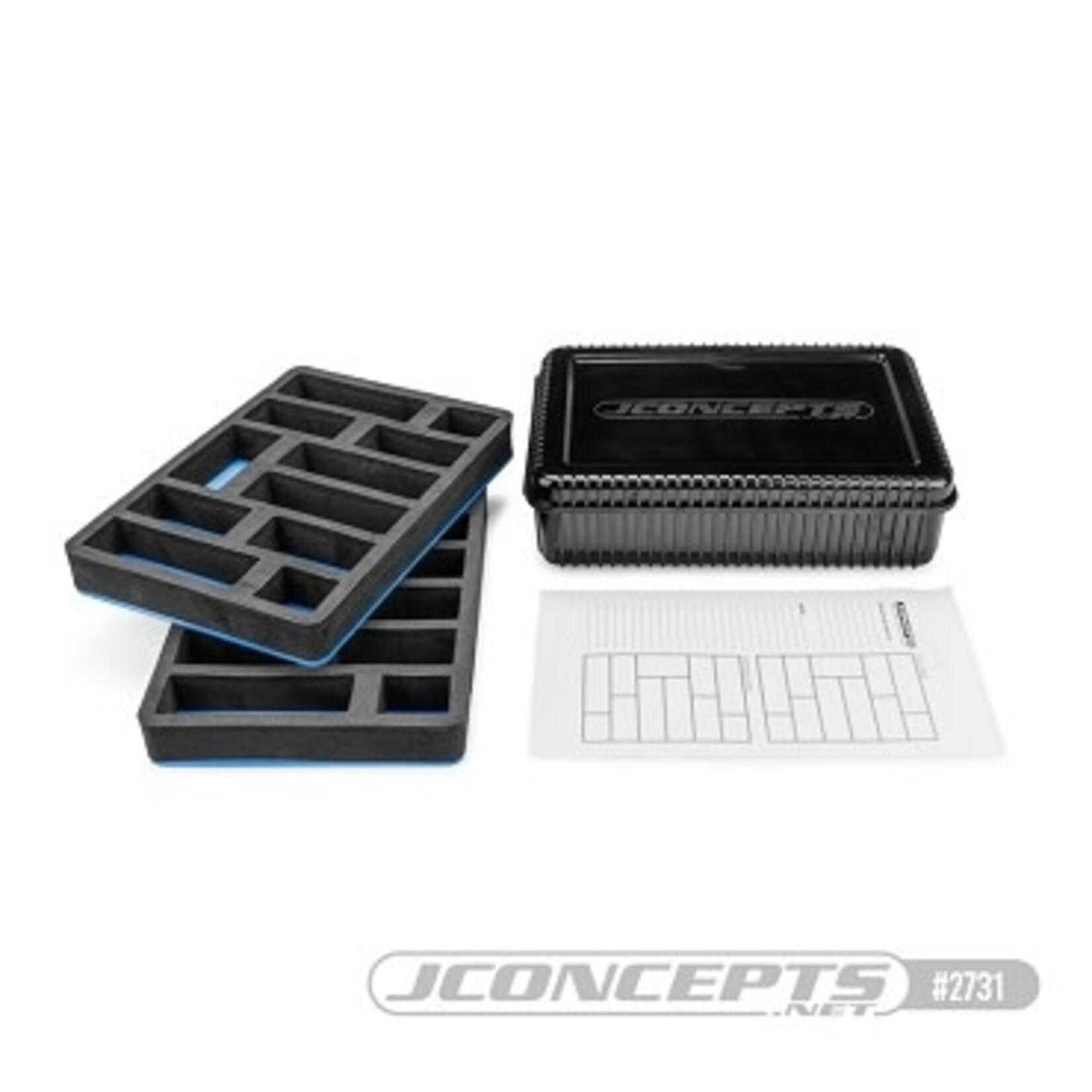 JConcepts JCO2731 JConcepts Spring Box with Foam Liner (Double Decker w/Decal)-Blk