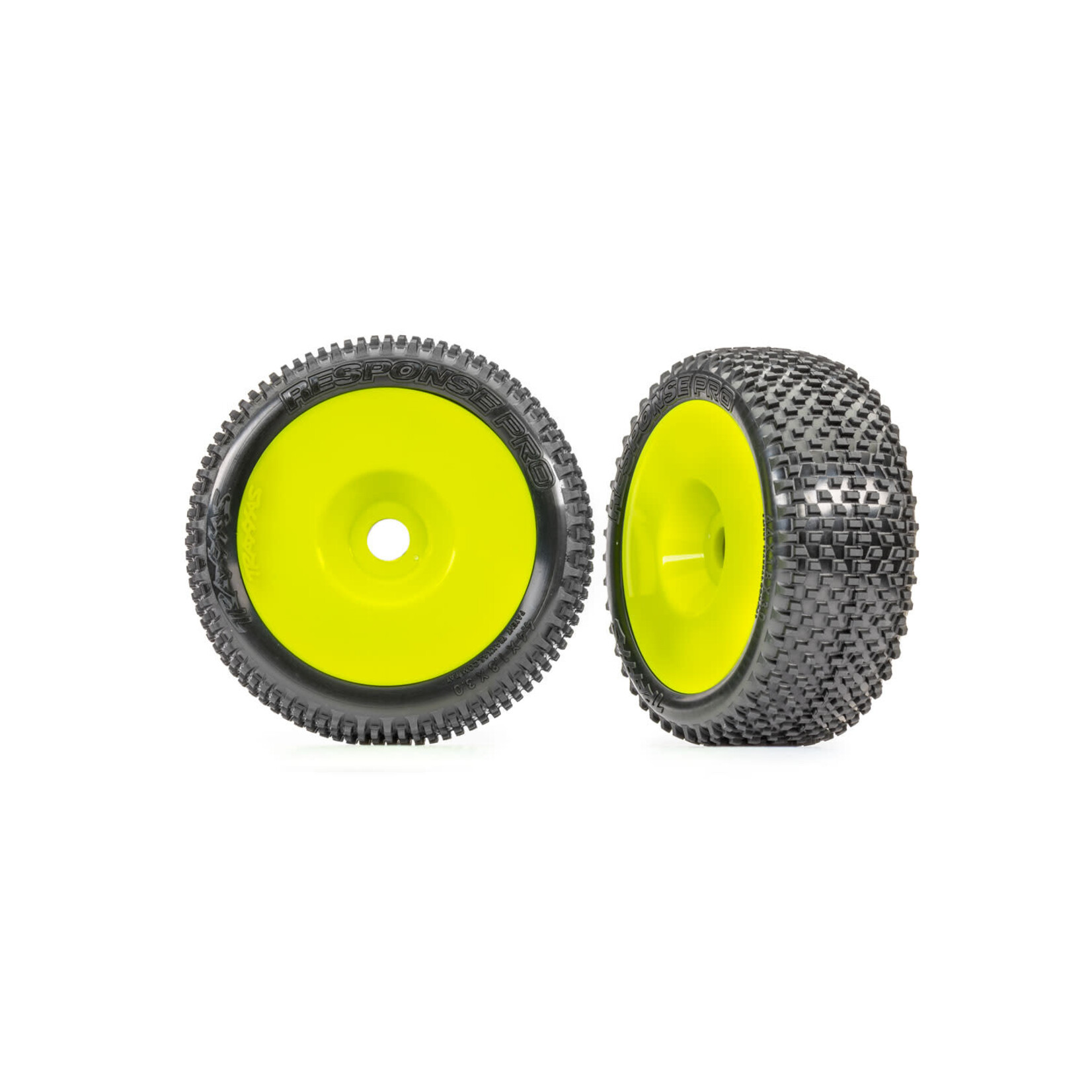 Traxxas TRA9074-YLW Traxxas 3.0" Yellow Dished Wheels w/ Response Pro Tires (2)