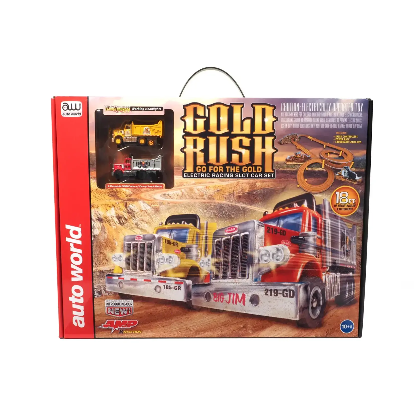 Auto World SRS357 Auto World 18' Gold Rush "Go for the Gold" Slot Race Set HO Scale