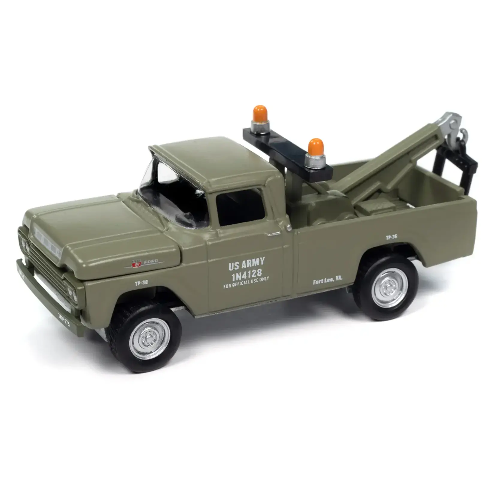 Johnny Lightning JLML011A1 1959 Ford F-250 Tow Truck United States Army Ft Lee, VA (Top Army Mechanics Training Base)