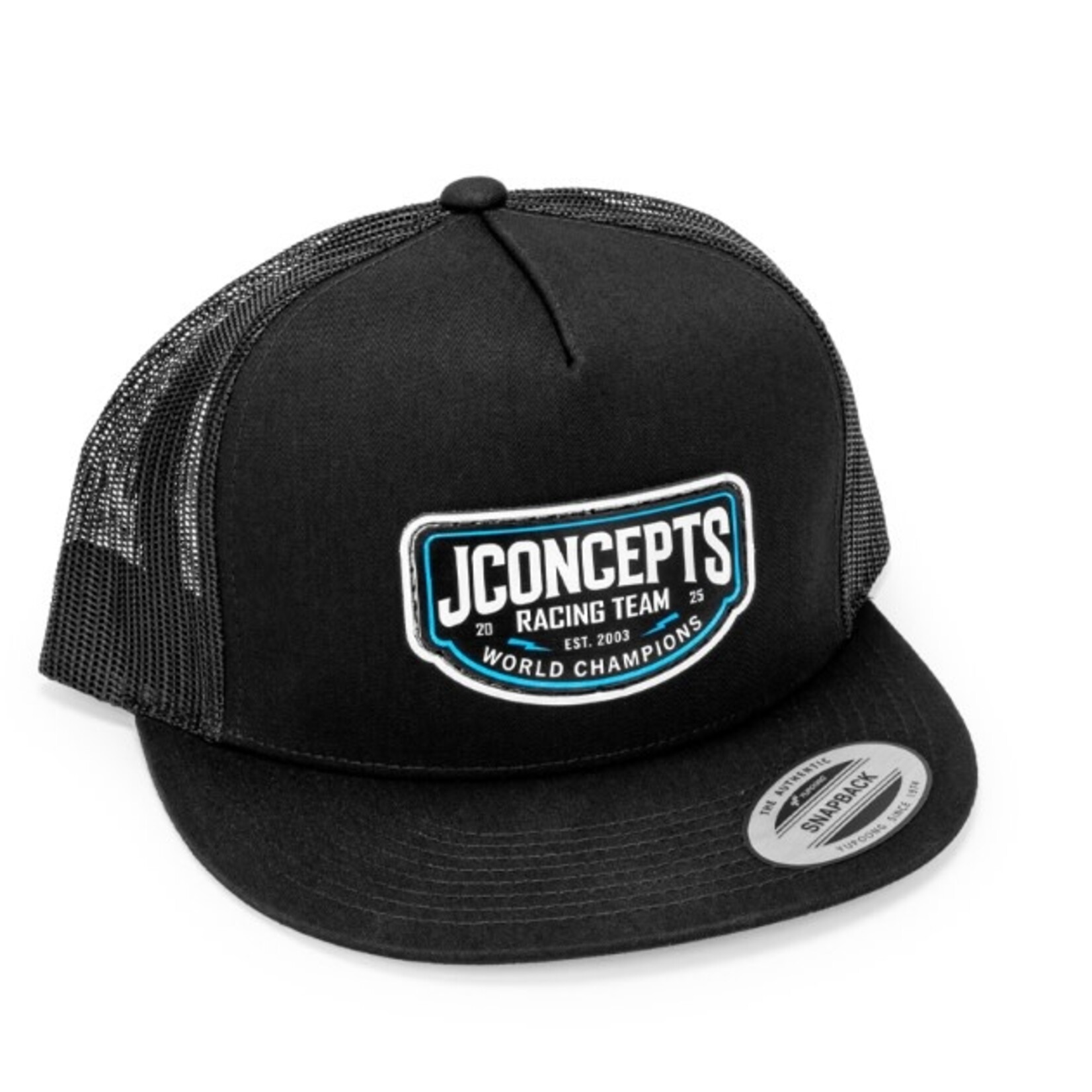 JConcepts JCO5262  JConcepts Checkers or Wreckers 2025 hat - embroidered, flat bill, mesh, snap-back design - Black