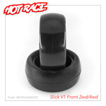 Hot Race HR003-2211 Hot Race 1/10 Tyres Front  Slick V1 2WD/4WD WHITE COMPOUND+INS
