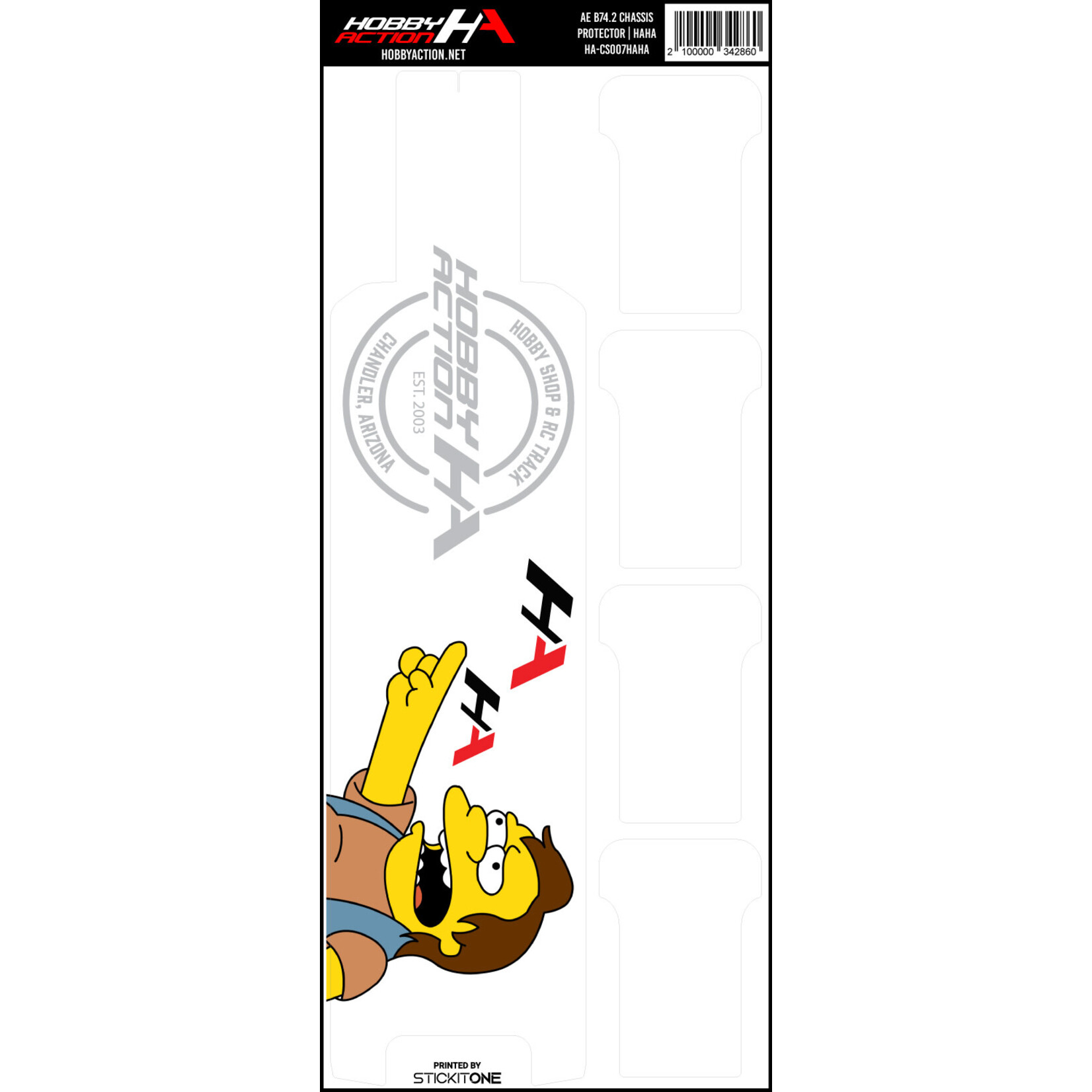 StickIt1 HA-CS007HAHA Hobby Action Chassis Protector-AE B74.2- HAHA