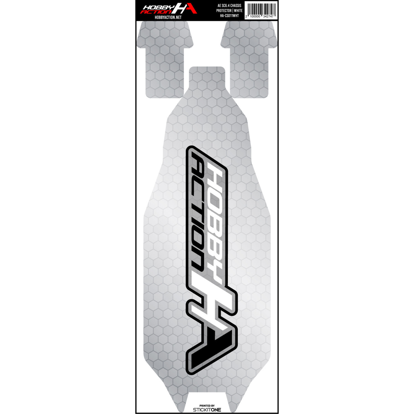 StickIt1 HA-CS011WHT Hobby Action Chassis Skin-AE SC6.4- White
