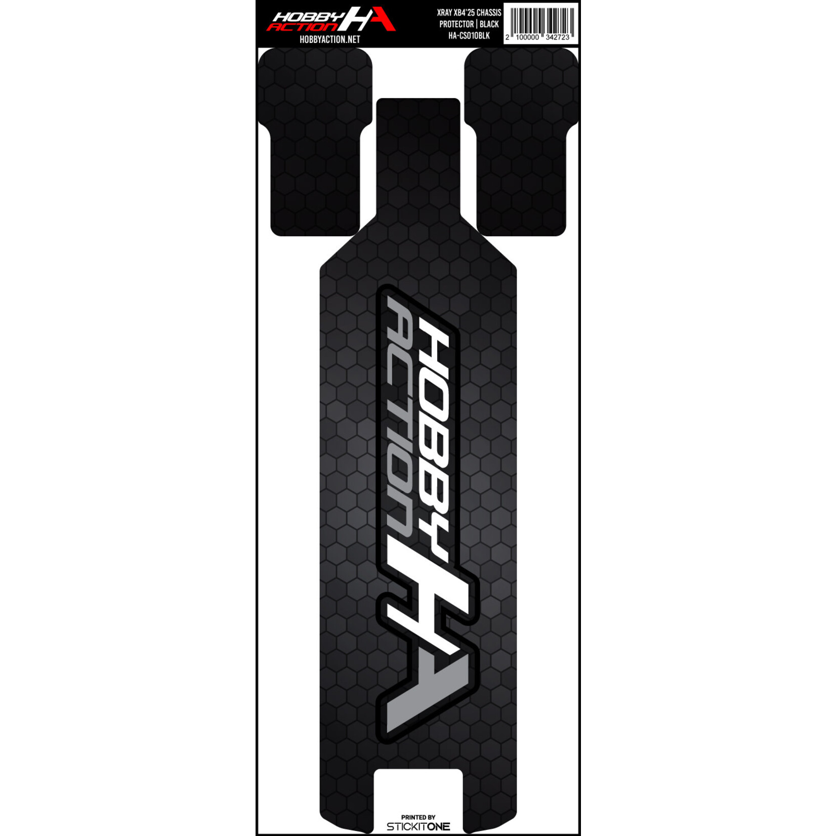 StickIt1 HA-CS010BLK Hobby Action Chassis Skin-XRAY XB4 '25- Black