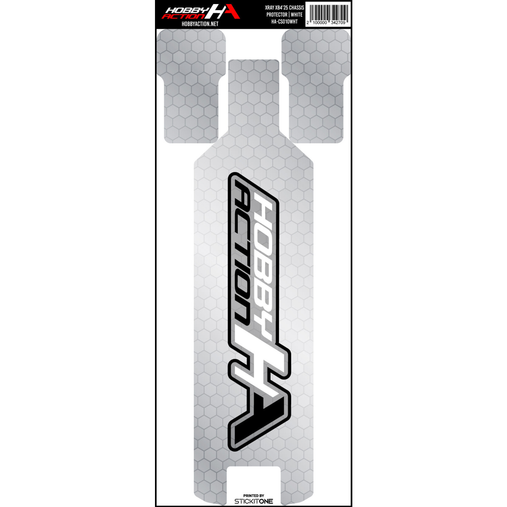 StickIt1 HA-CS010WHT Hobby Action Chassis Skin-XRAY XB4 '25- White