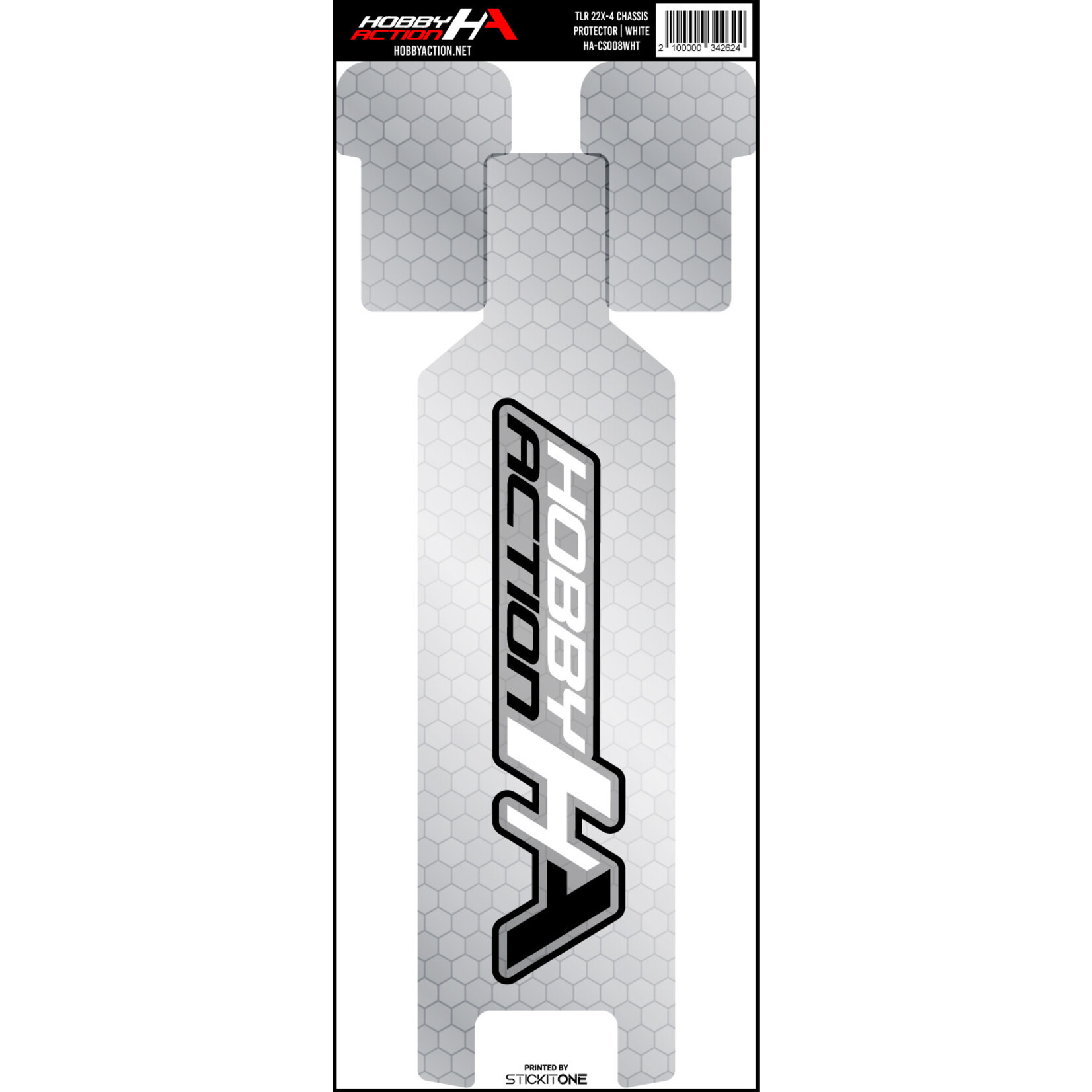StickIt1 HA-CS008WHT Hobby Action Chassis Protector-TLR 22X-4- White