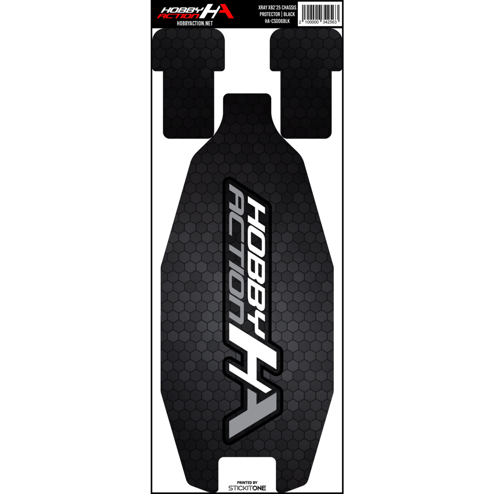 StickIt1 HA-CS006BLK Hobby Action Chassis Protector- XRAY XB2 '25- Black