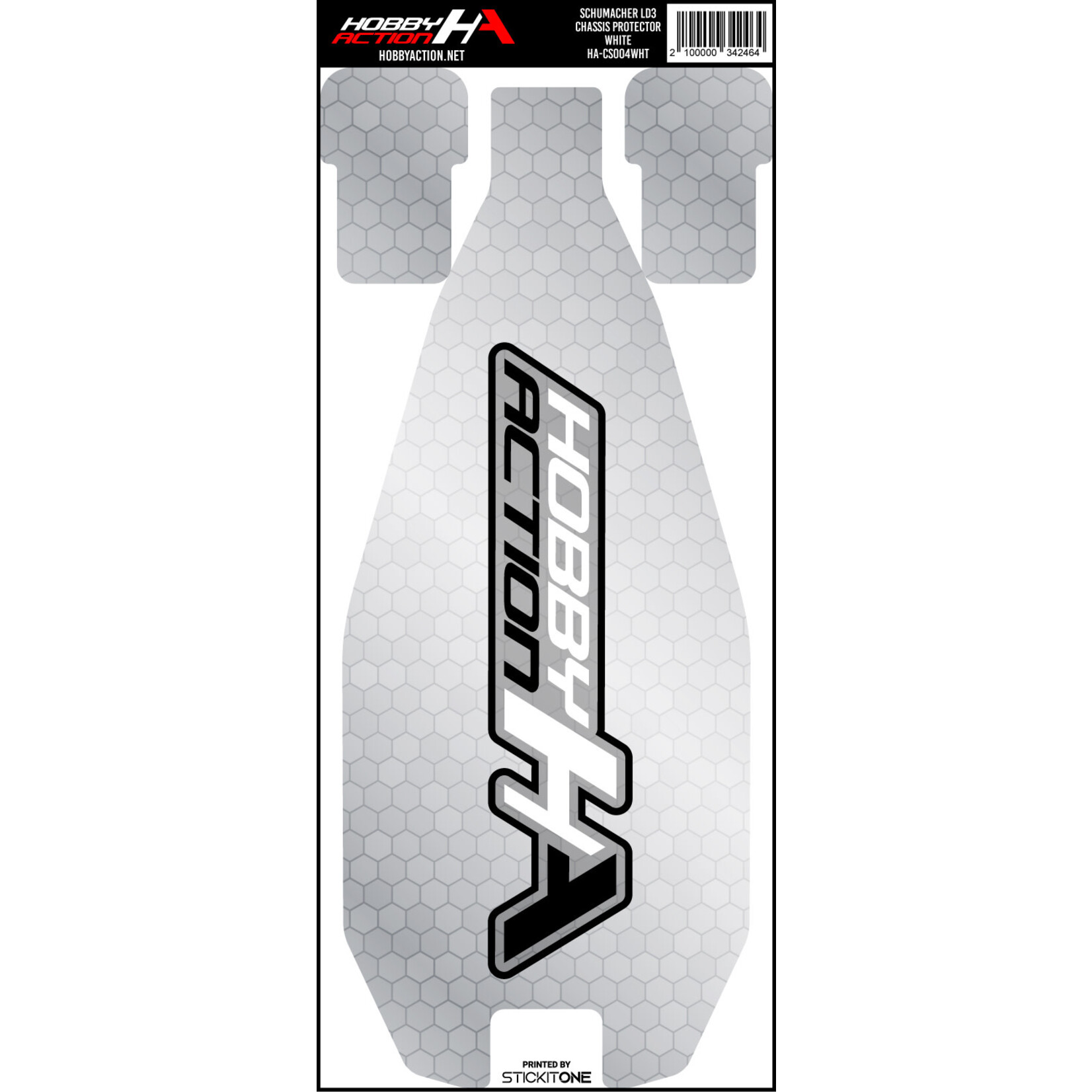StickIt1 HA-CS004WHT Hobby Action Chassis Protector- Schumacher LD3- White