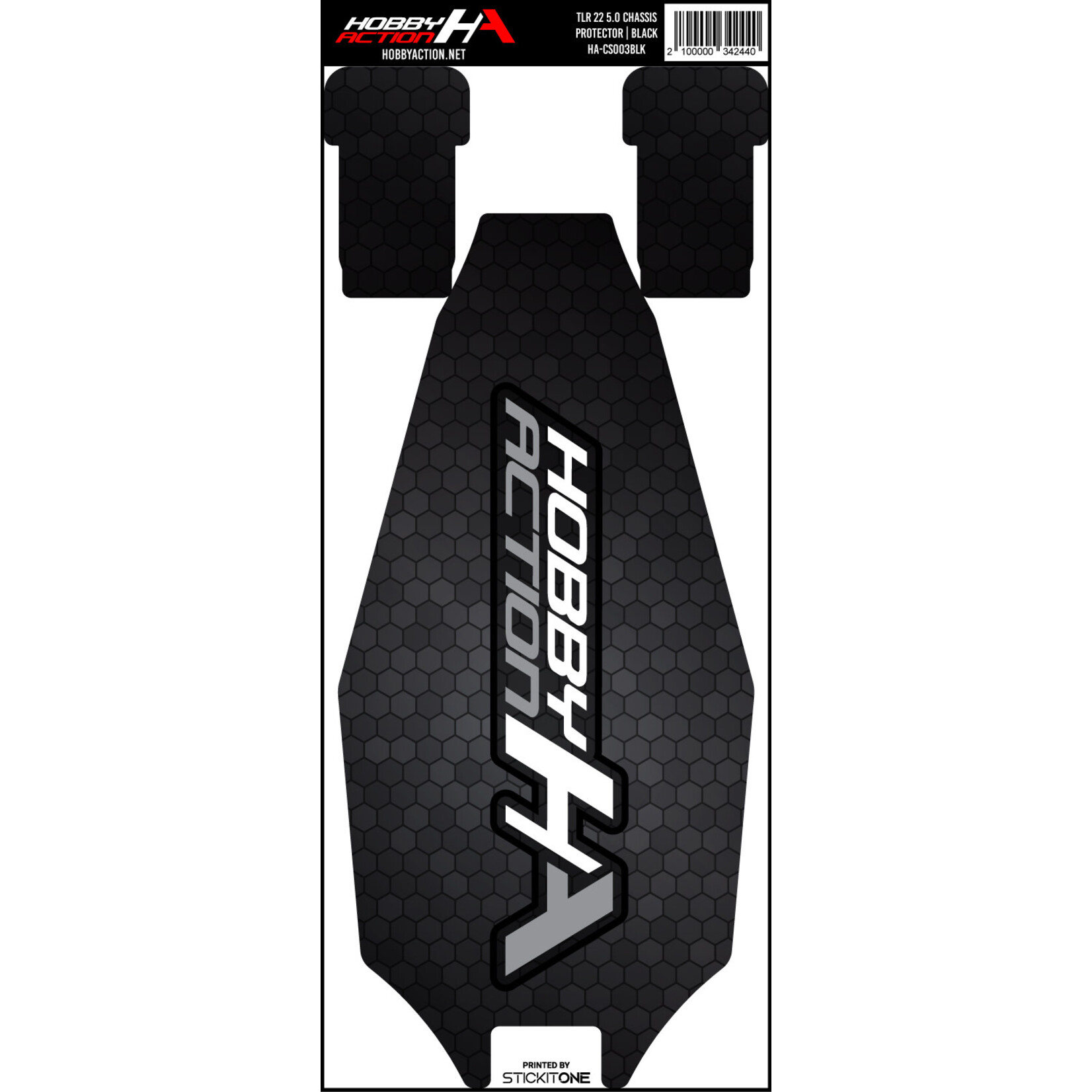 StickIt1 HA-CS003BLK Hobby Action Chassis Protector- TLR 22 5.0- Black