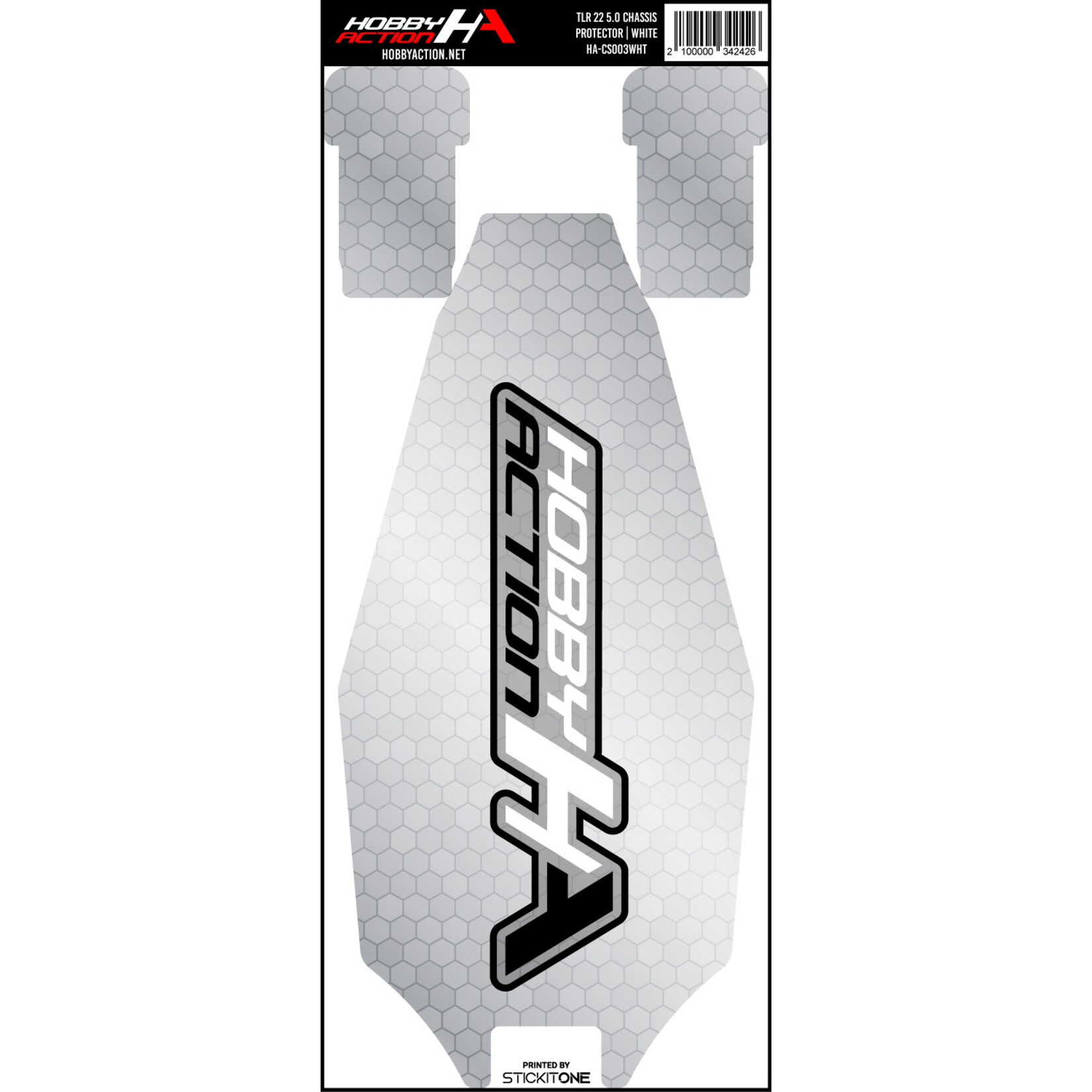 StickIt1 HA-CS003WHT Hobby Action Chassis Protector- TLR 22 5.0- White
