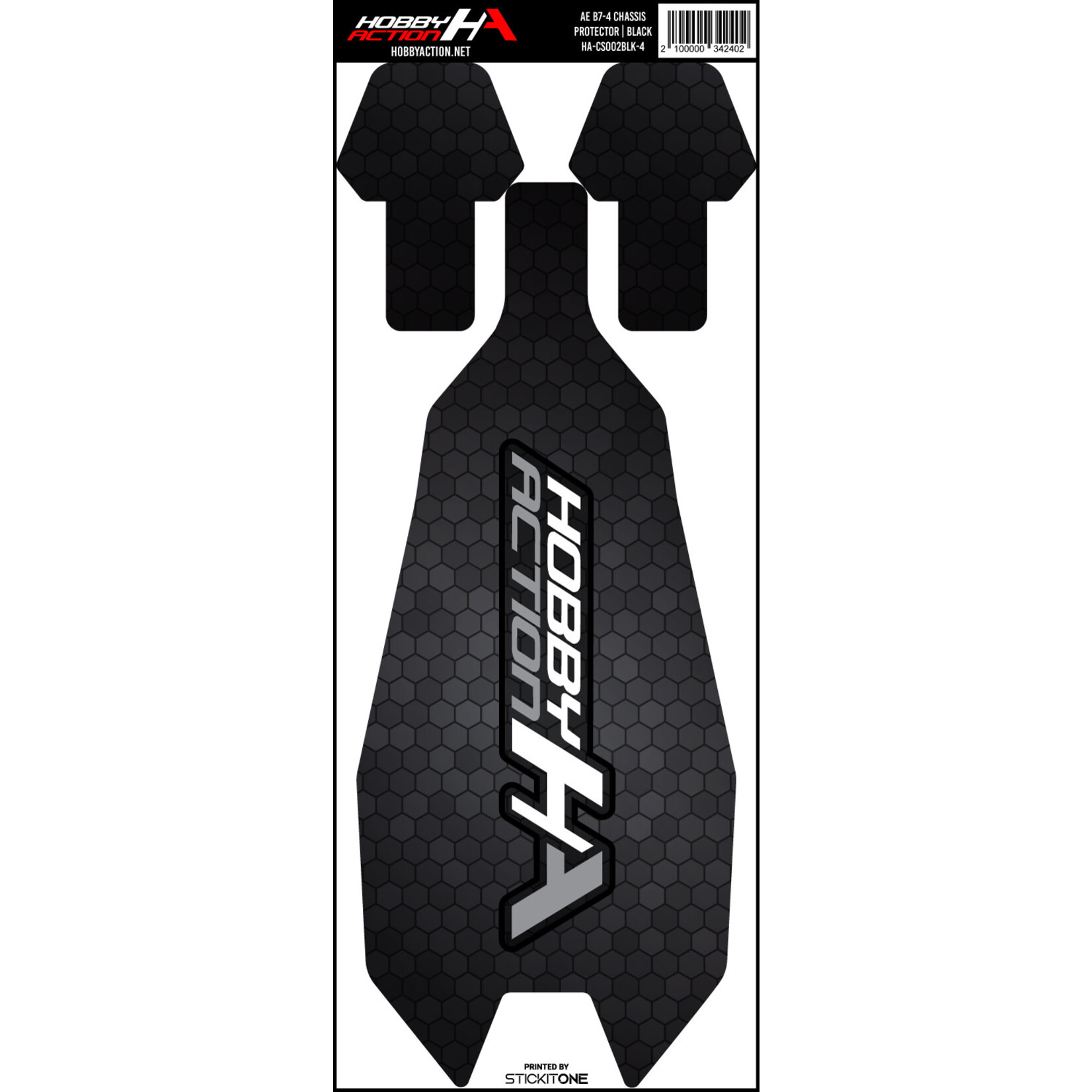 StickIt1 HA-CS002BLK-4 Hobby Action Chassis Protector- AE B7 -4 Chassis- Black