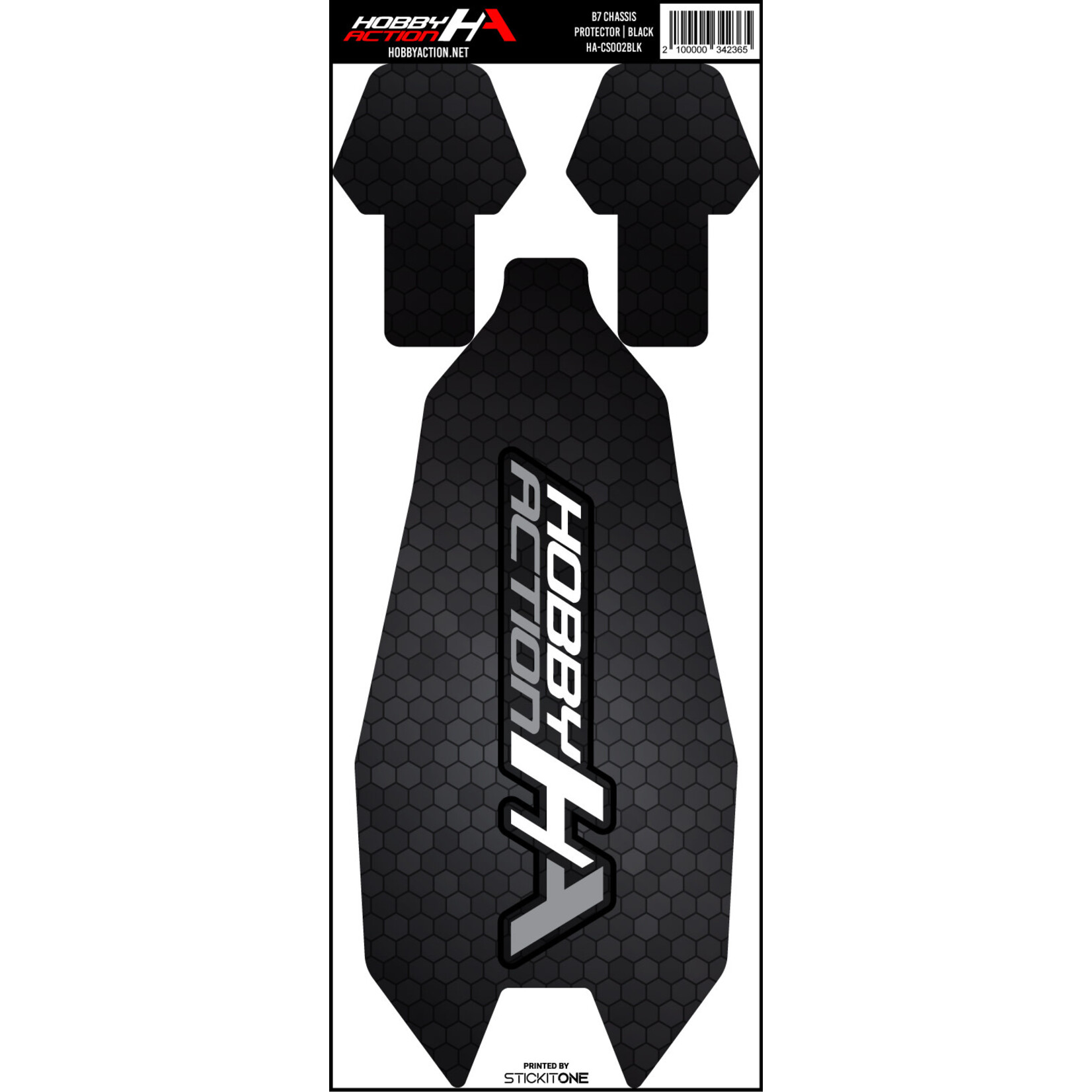StickIt1 HA-CS002BLK Hobby Action Chassis Protector- AE B7- Black